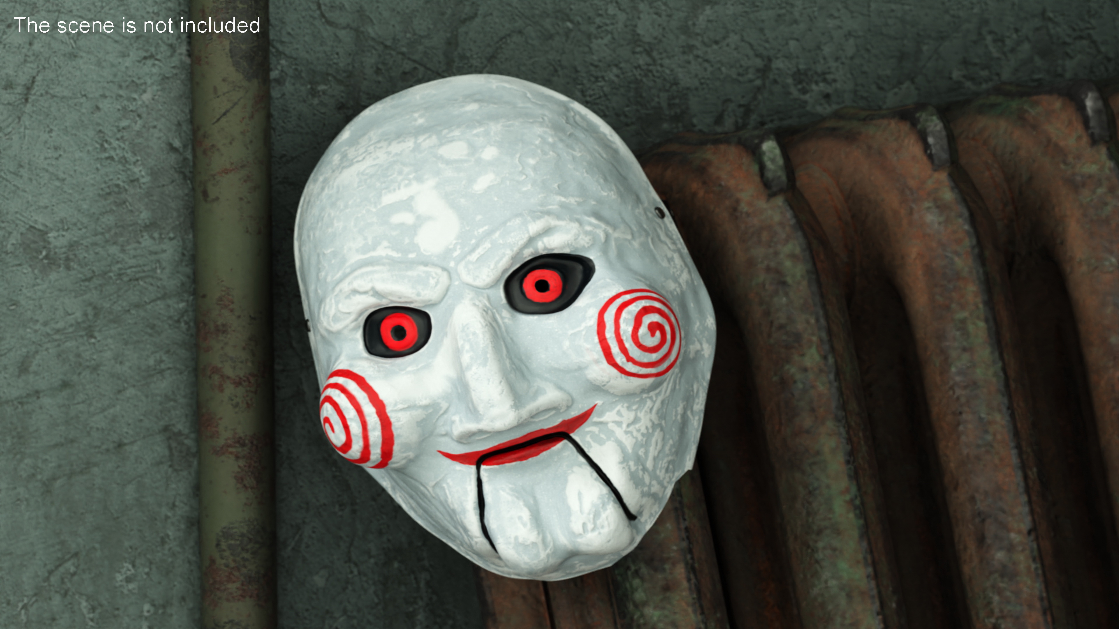 Billy Puppet Vacuform Mask Dressed on Head 3D