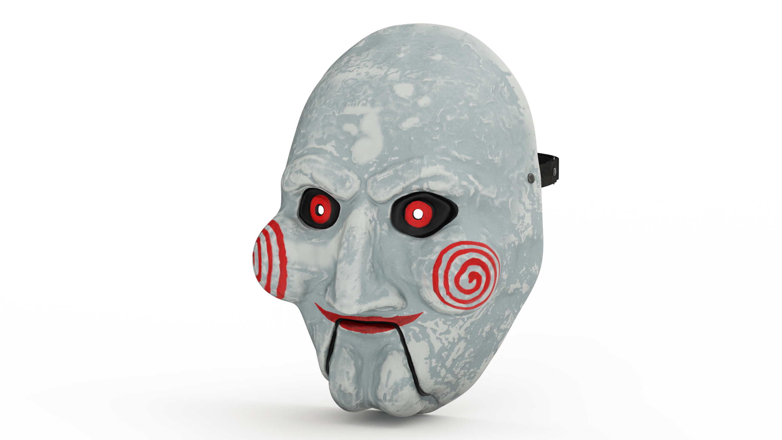 Billy Puppet Vacuform Mask Dressed on Head 3D
