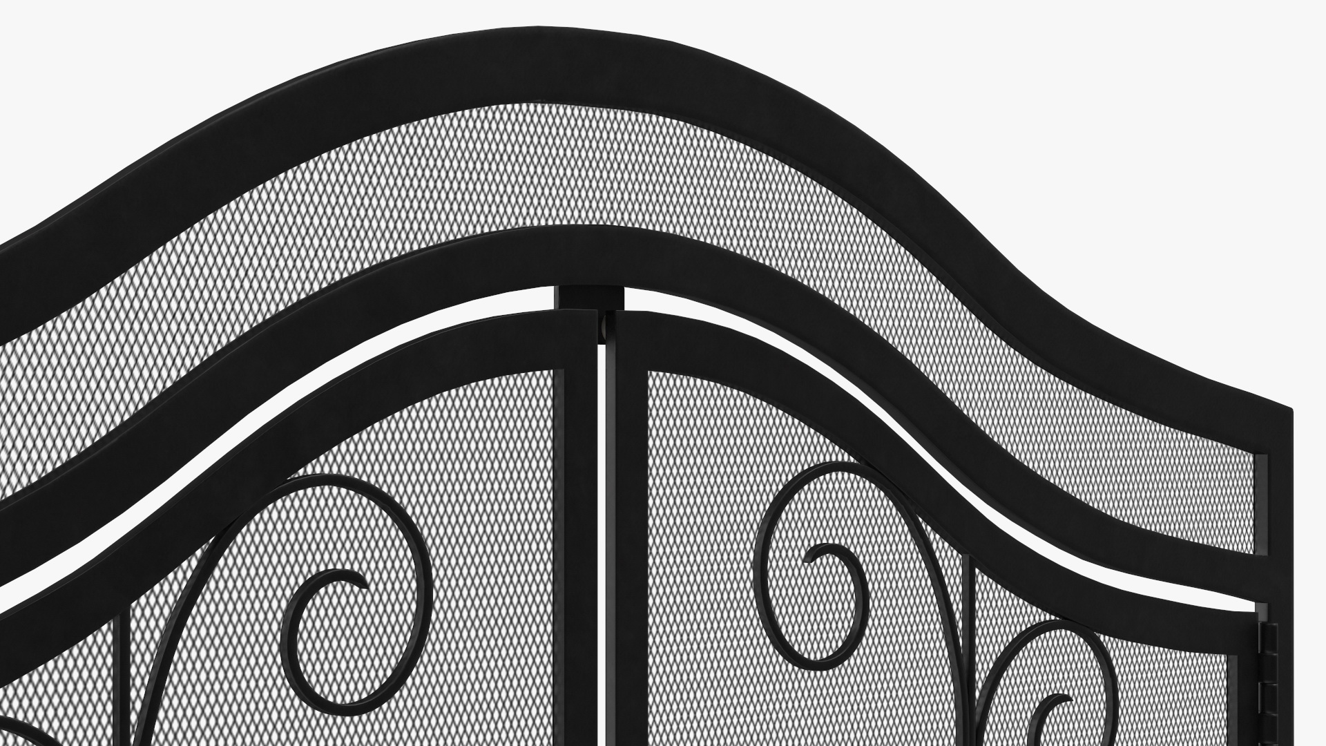 3D model Wrought Iron Fireplace Screen with Doors