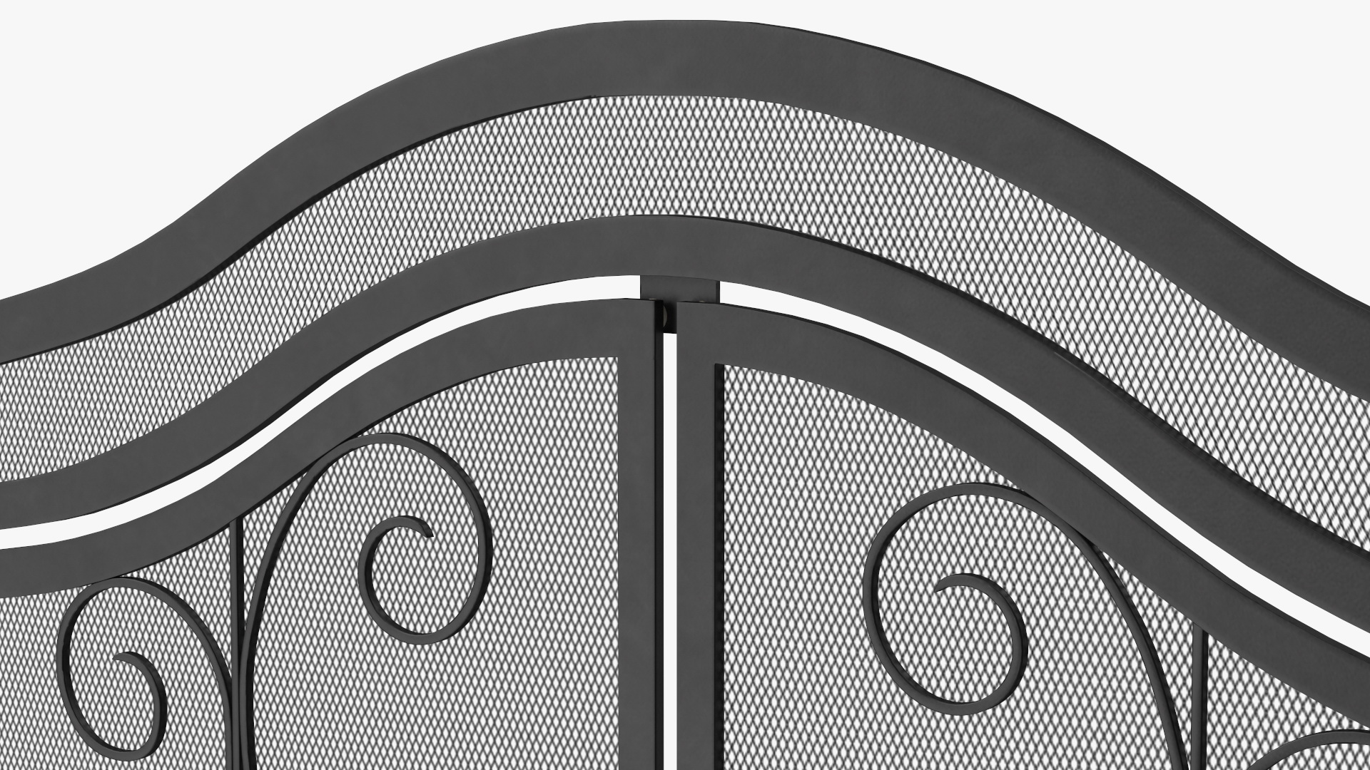 3D model Wrought Iron Fireplace Screen with Doors