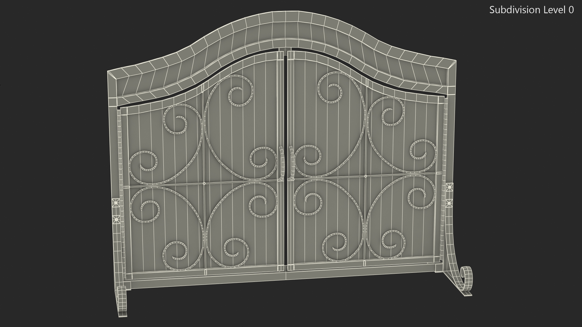 3D model Wrought Iron Fireplace Screen with Doors