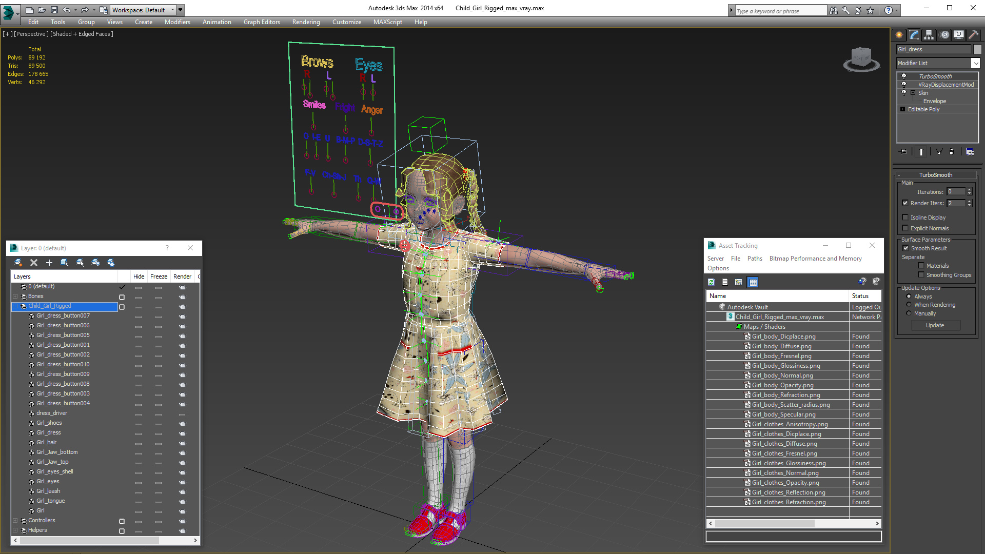 Child Girl Rigged 3D