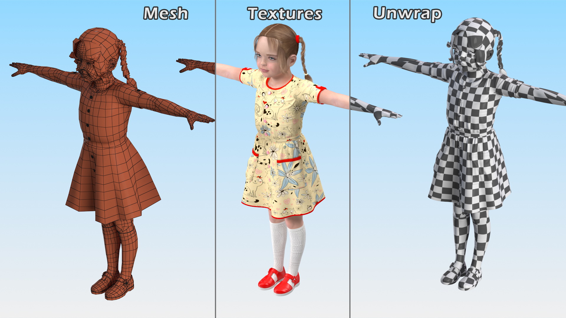 Child Girl Rigged 3D