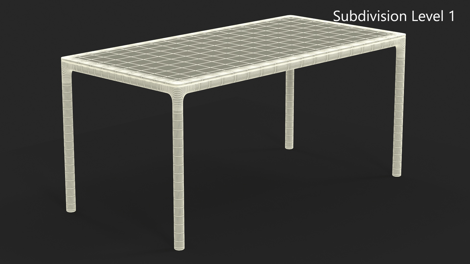 Modern Minimalist Rectangular Dining Table 3D