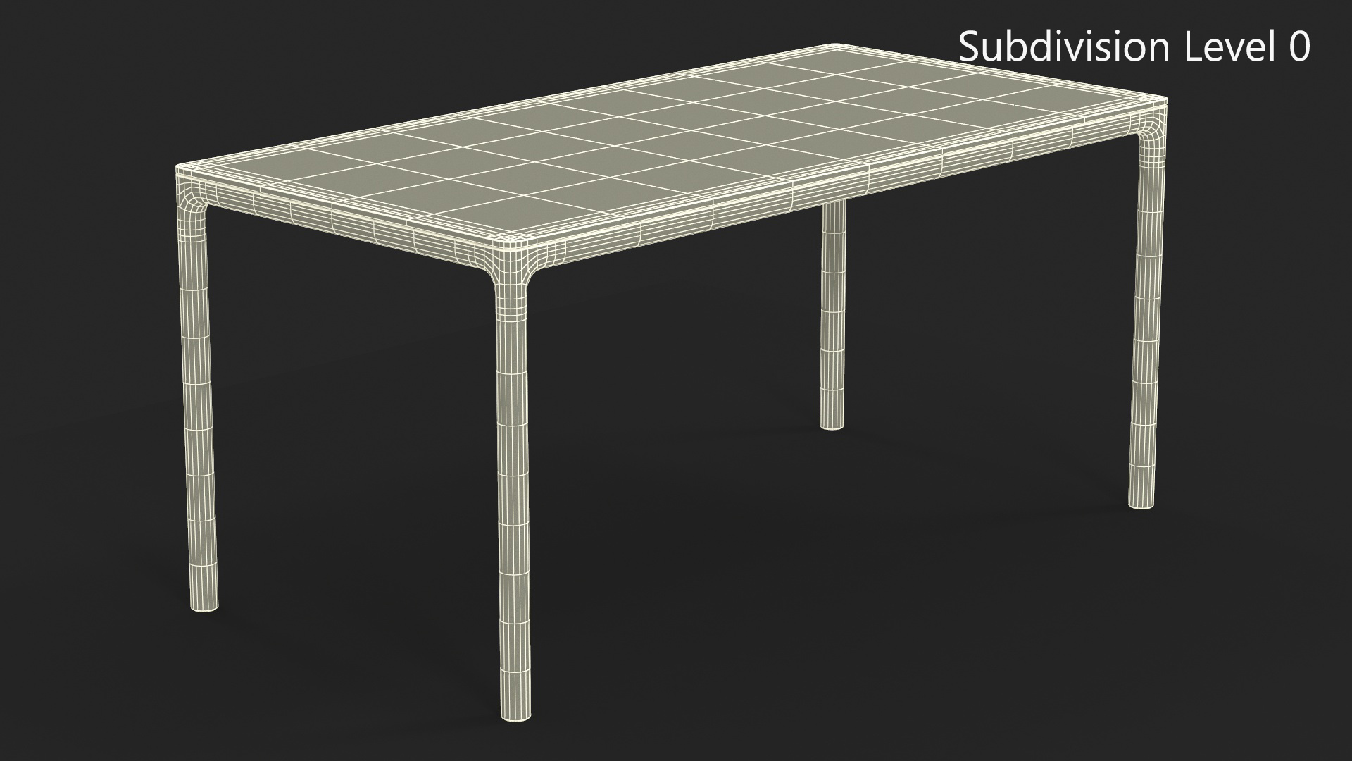 Modern Minimalist Rectangular Dining Table 3D