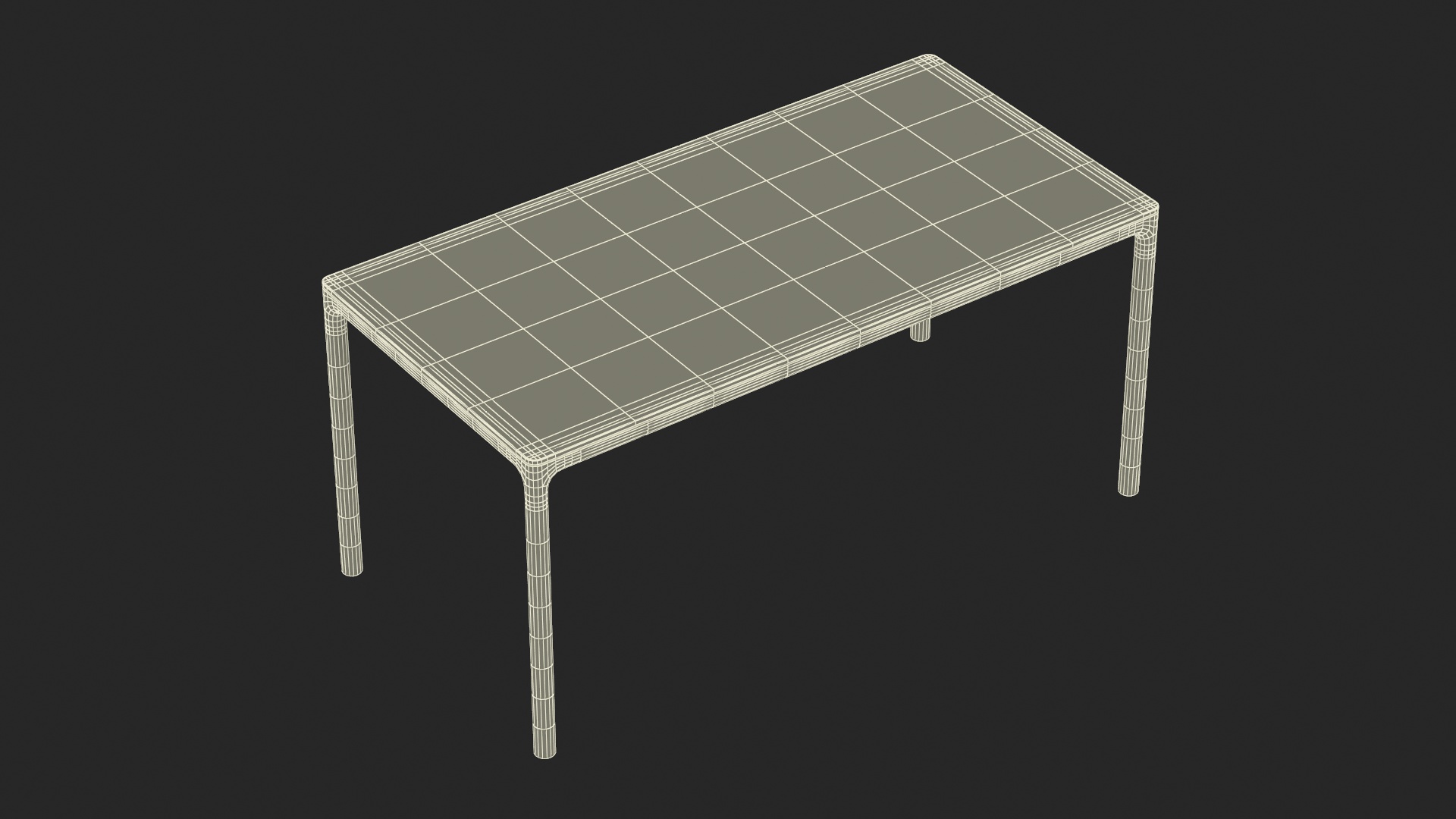Modern Minimalist Rectangular Dining Table 3D