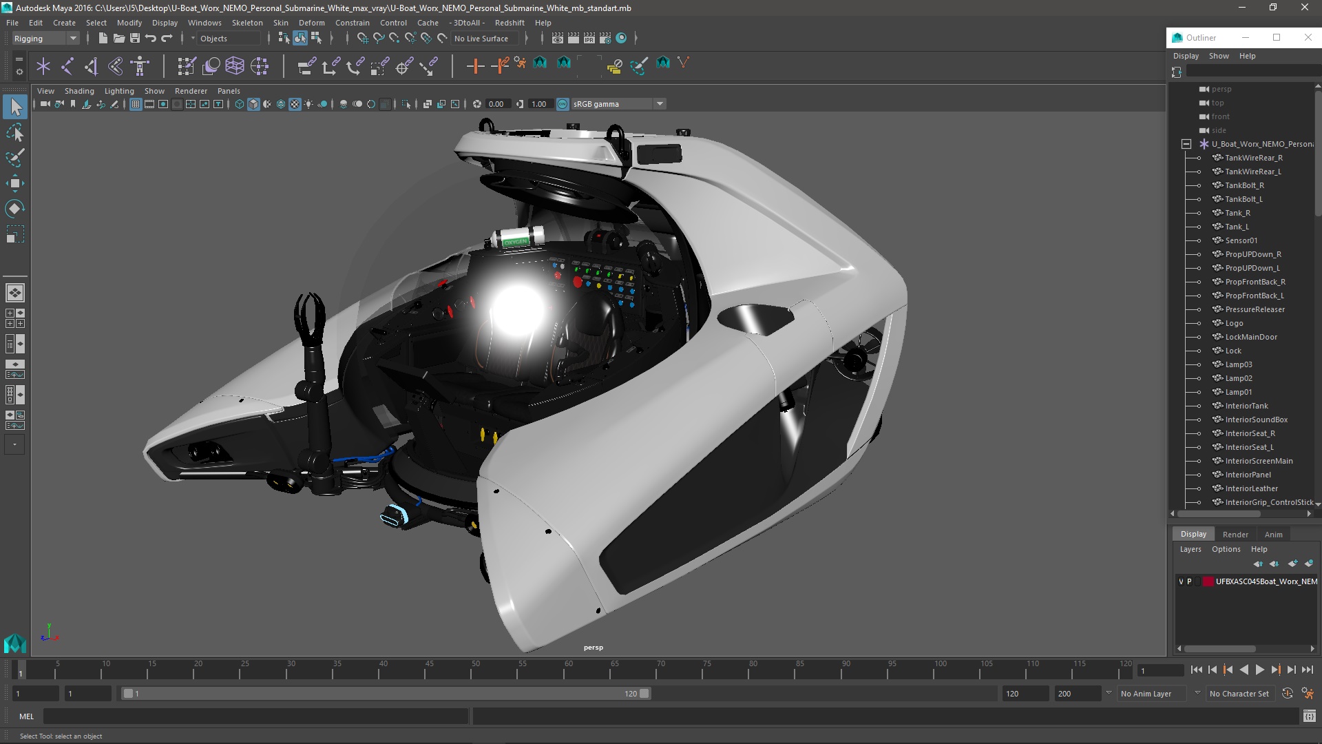 3D U-Boat Worx NEMO Personal Submarine White