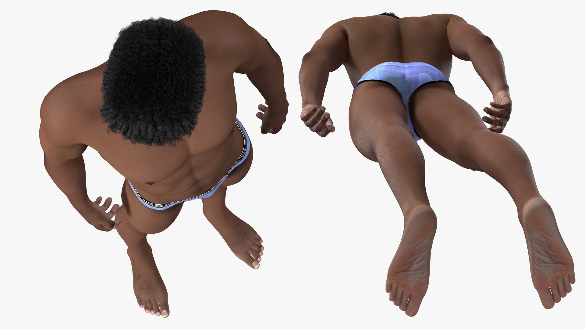 3D model Dark Skin Young Man Stand Pose