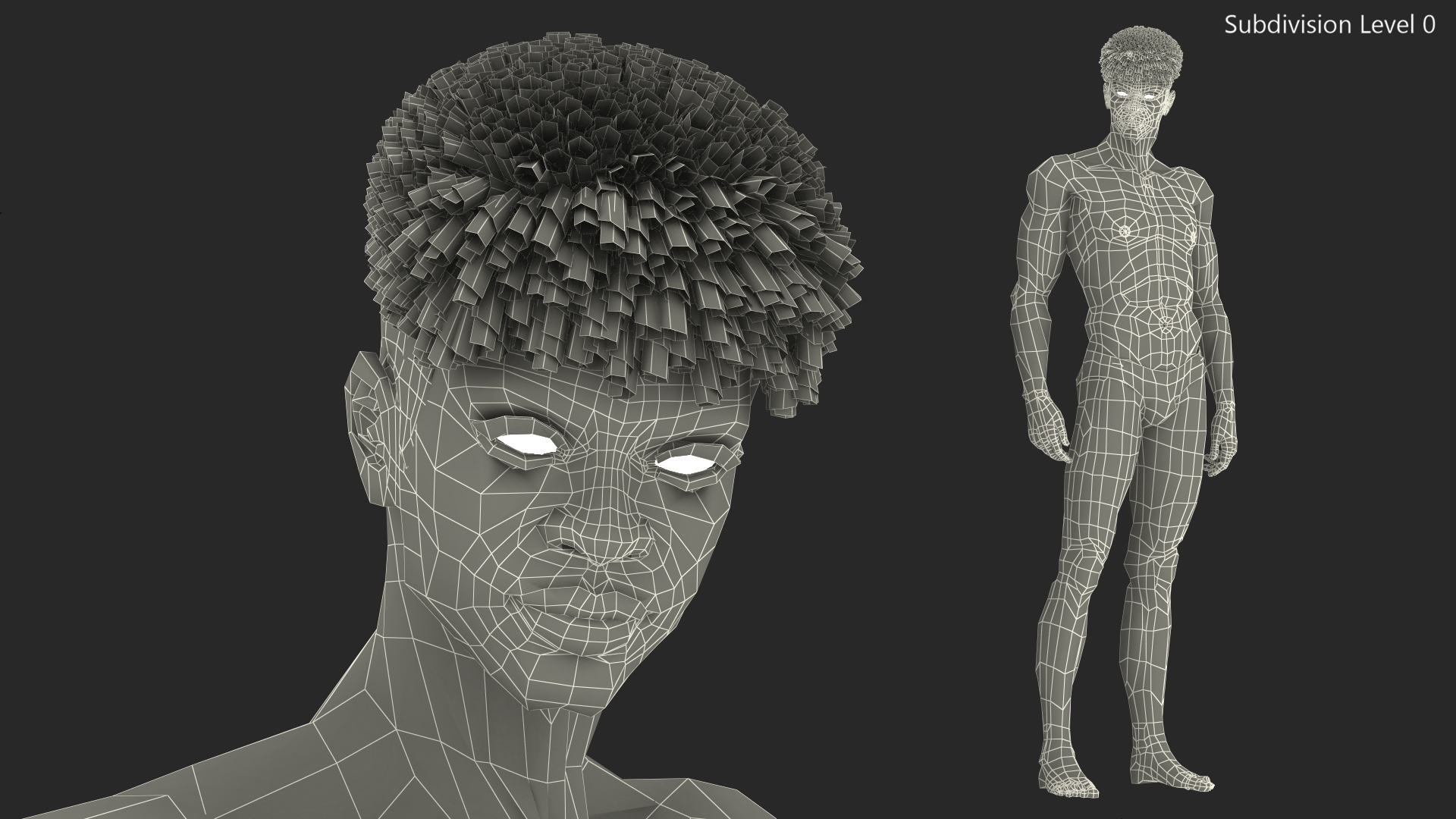 3D model Dark Skin Young Man Stand Pose