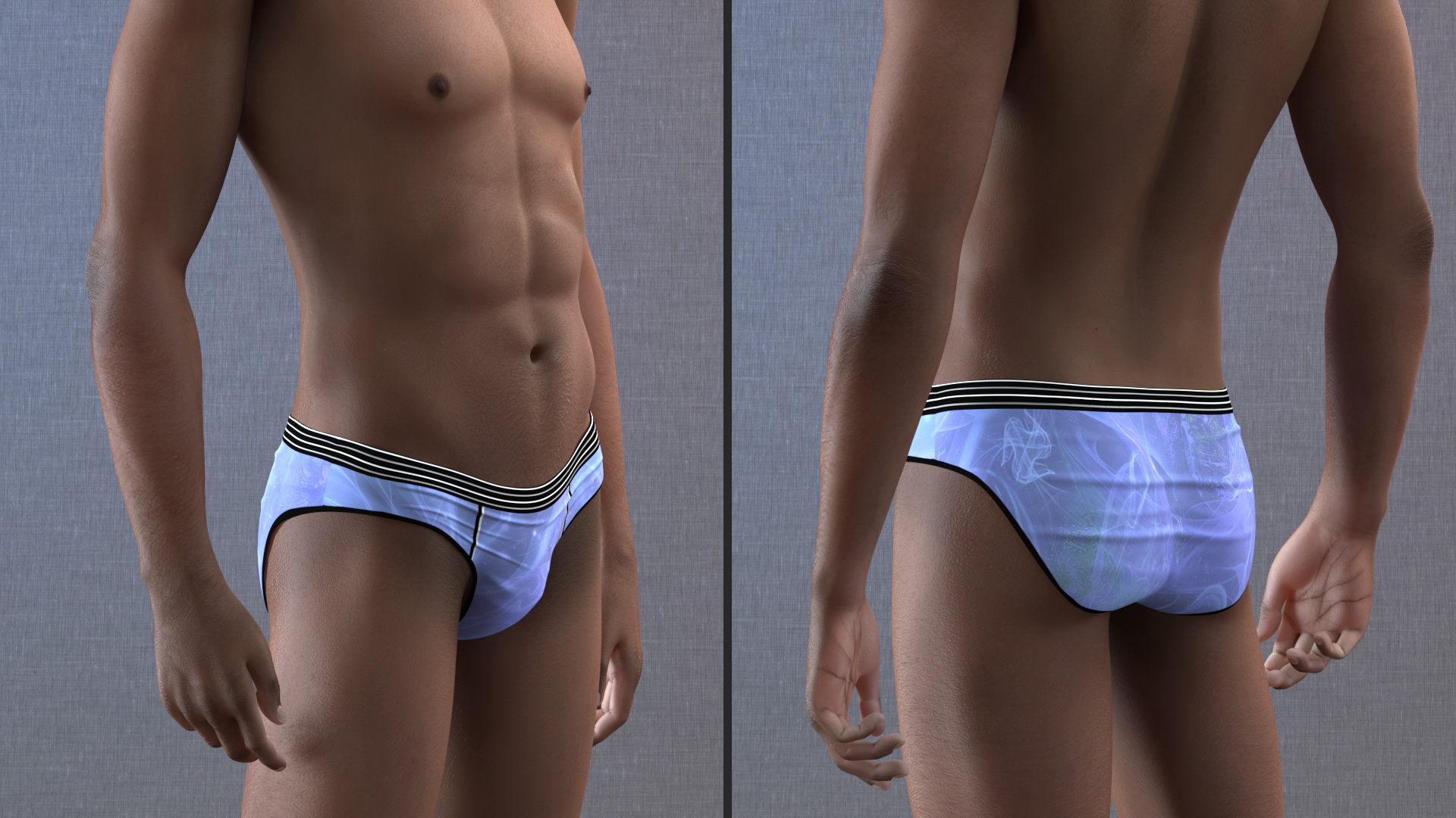 3D model Dark Skin Young Man Stand Pose