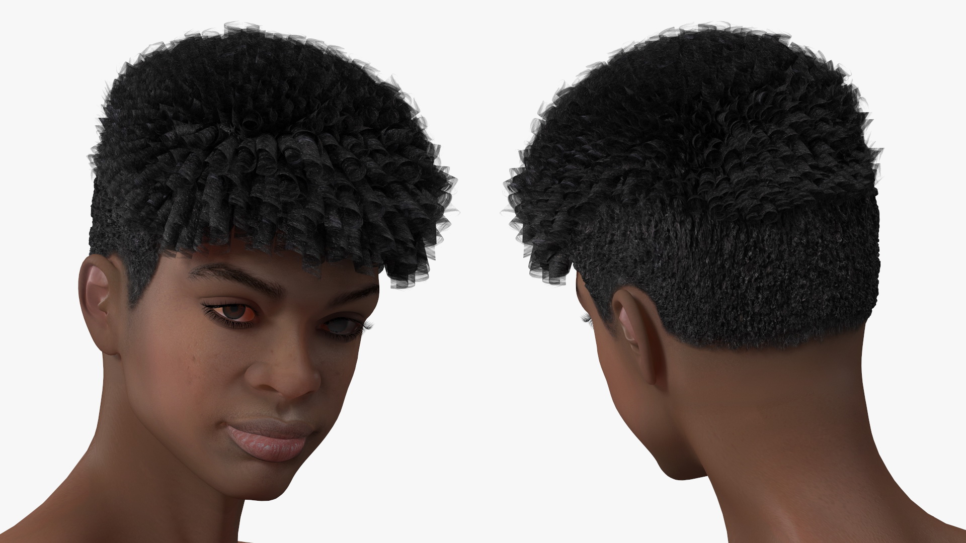 3D model Dark Skin Young Man Stand Pose