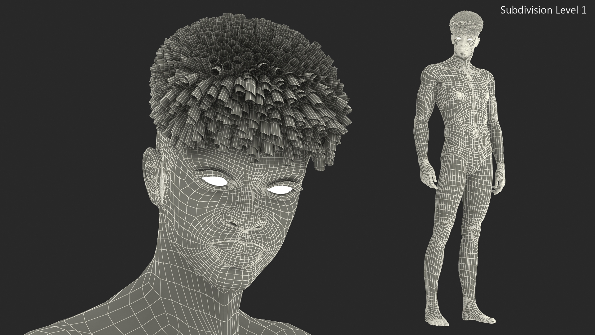 3D model Dark Skin Young Man Stand Pose