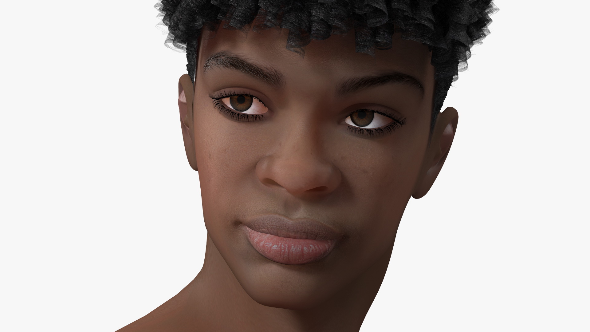 3D model Dark Skin Young Man Stand Pose