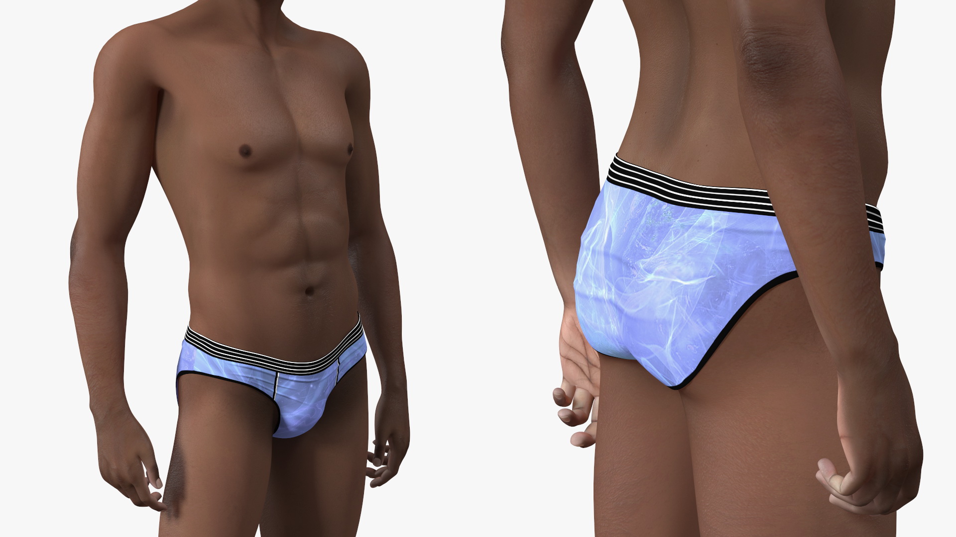 3D model Dark Skin Young Man Stand Pose