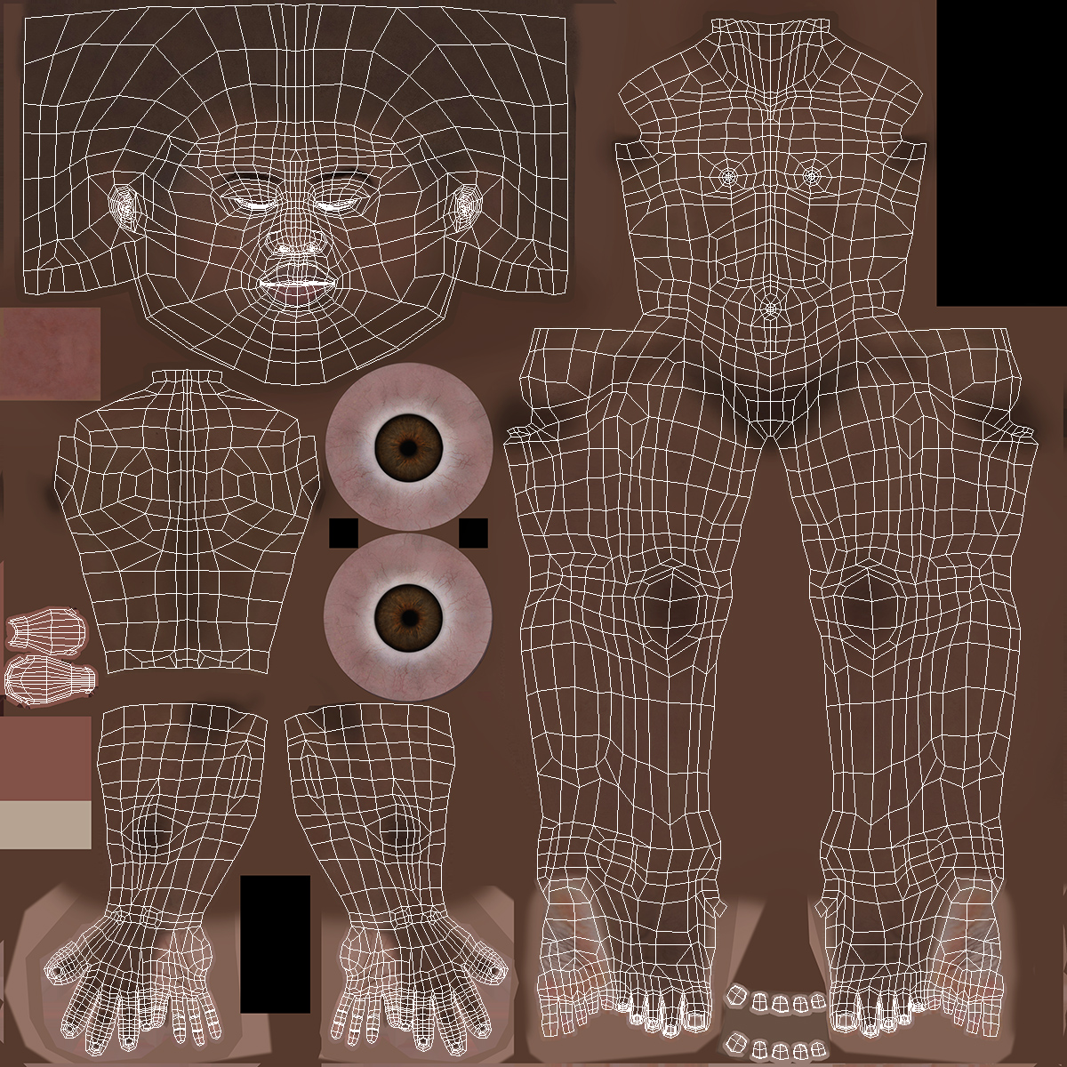 3D model Dark Skin Young Man Stand Pose