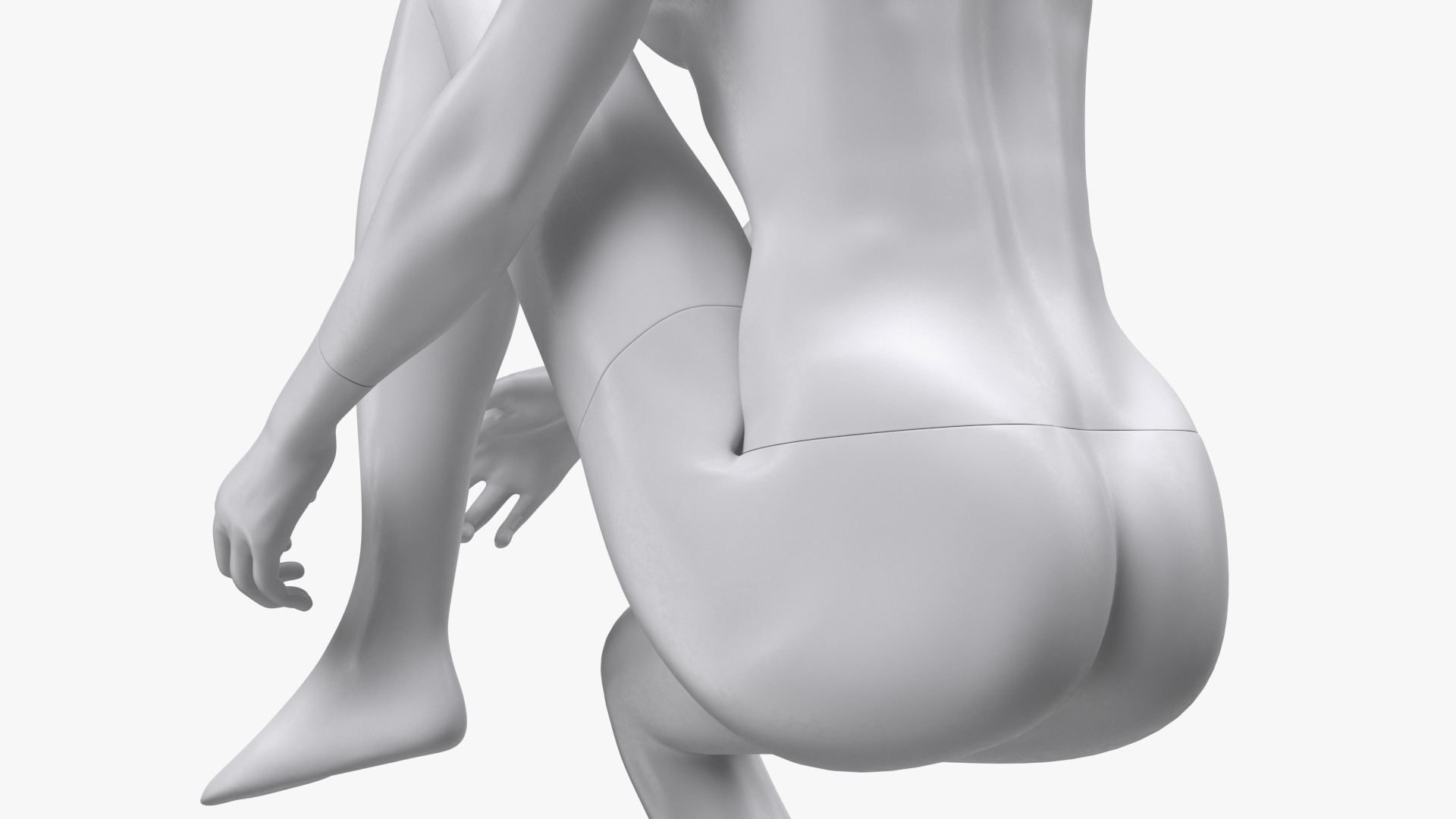 White Sports Mannequin Female Sitting 3D