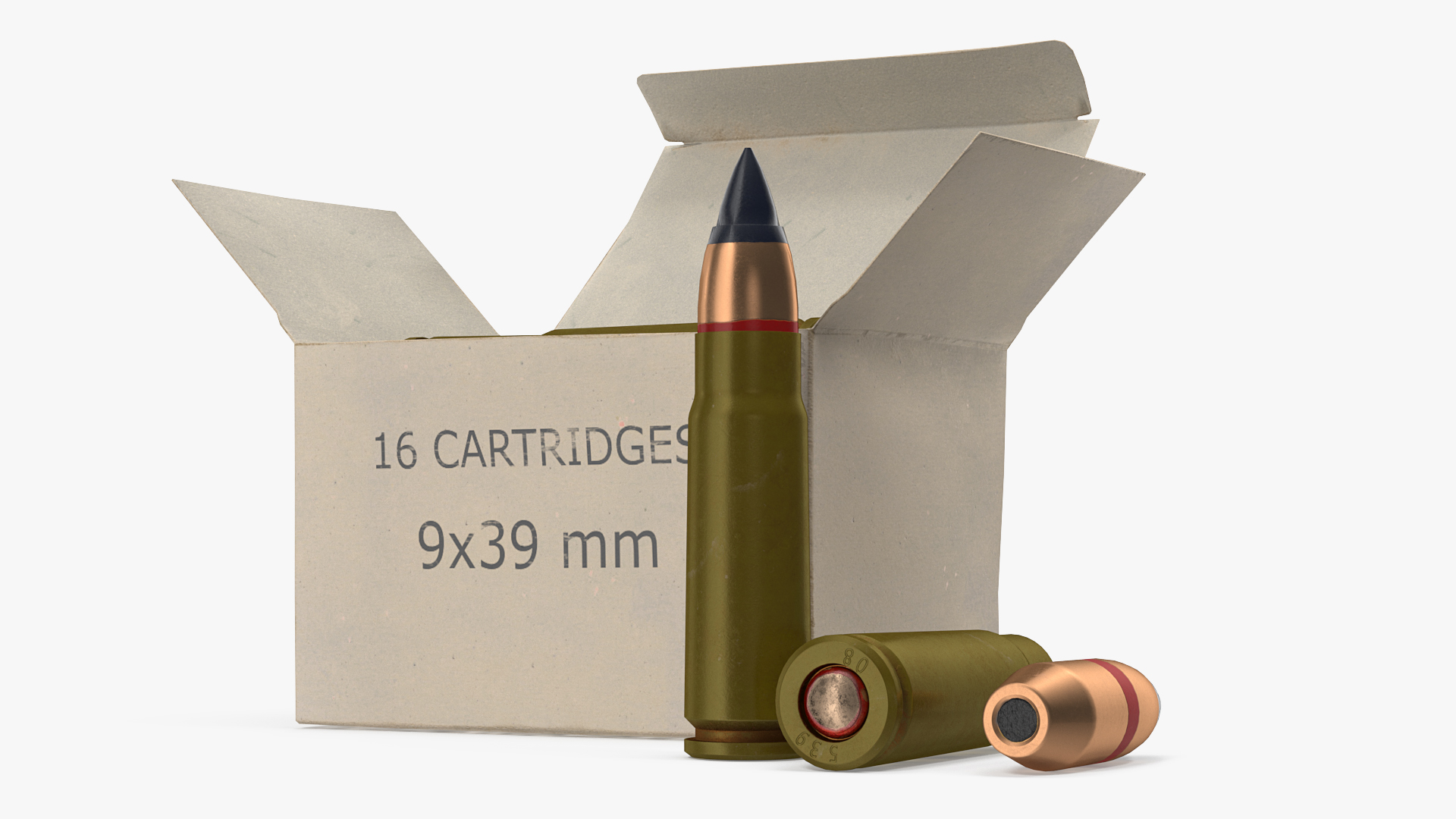 3D Box of 9x39mm Cartridge model