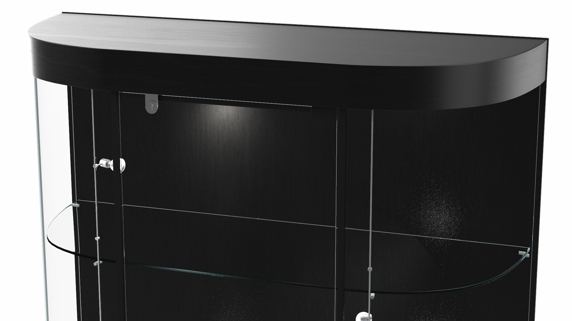 3D model Curved Wall Display Case Black