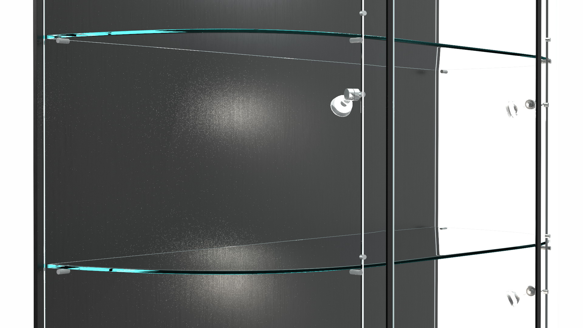3D model Curved Wall Display Case Black
