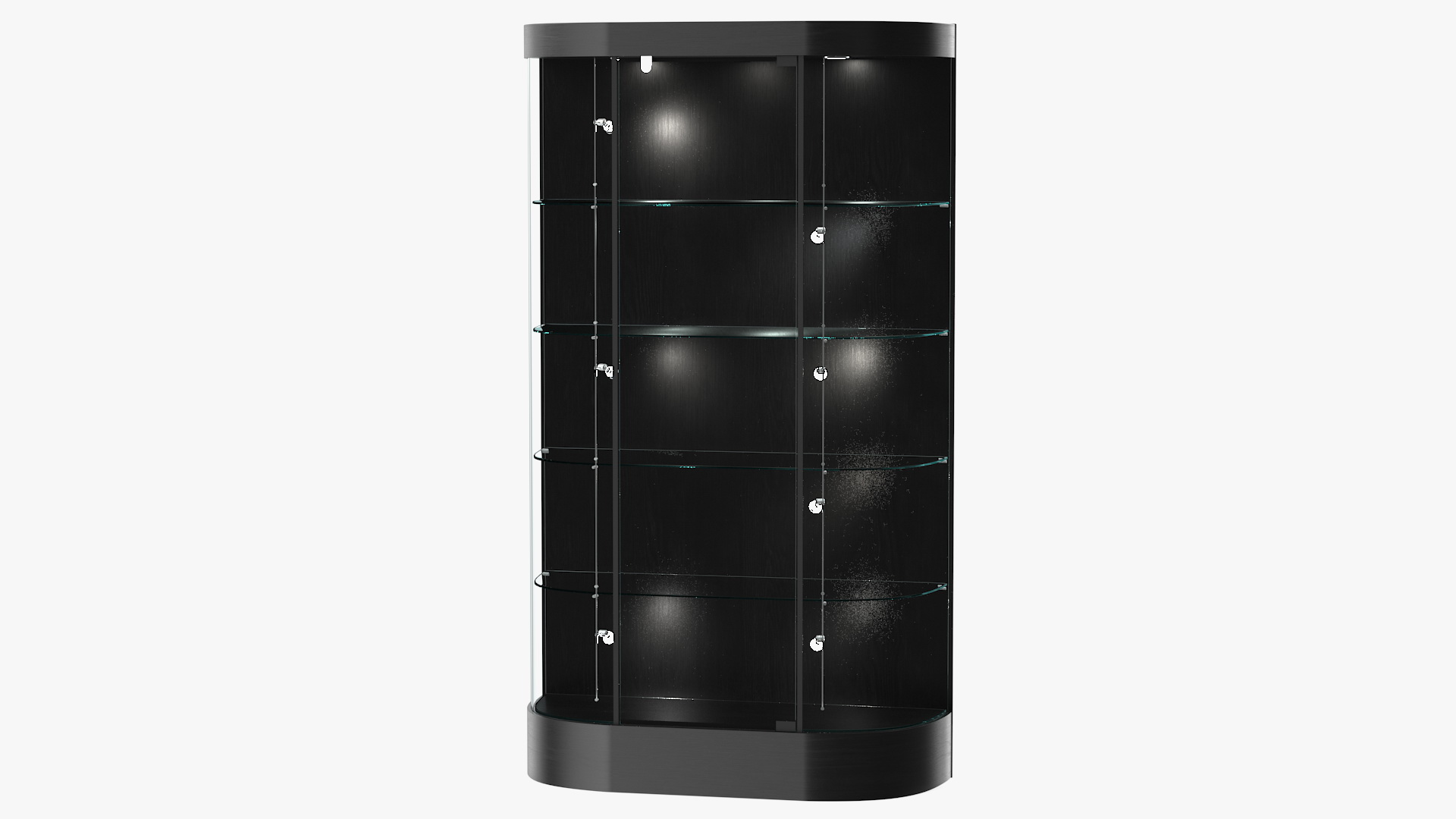3D model Curved Wall Display Case Black