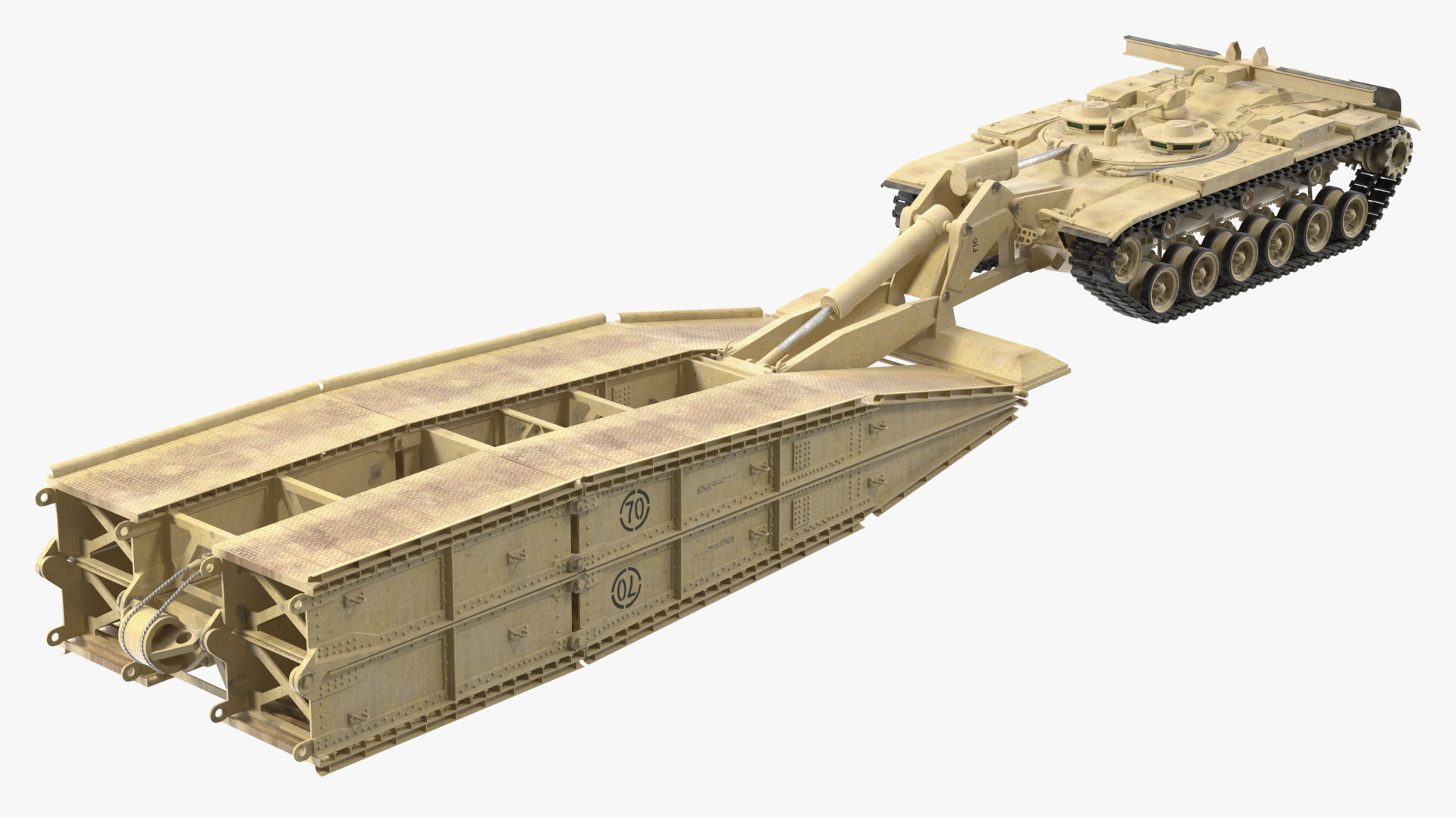 Armored Vehicle Launched Bridge AVLB M60A1 Rigged 3D model
