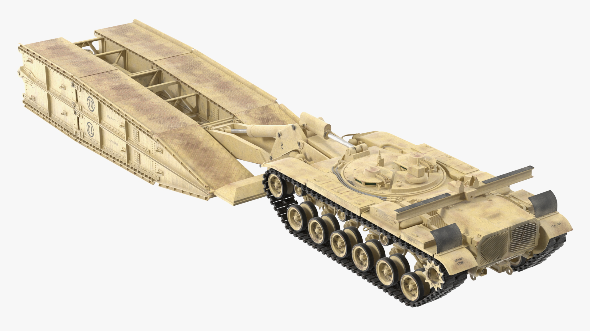 Armored Vehicle Launched Bridge AVLB M60A1 Rigged 3D model