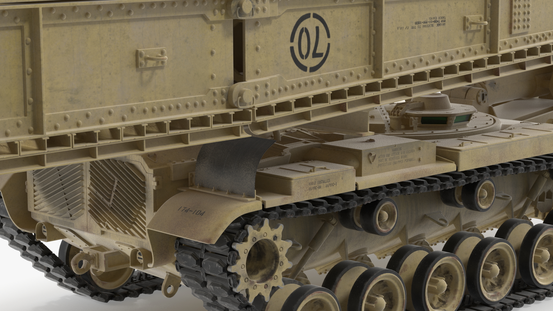 Armored Vehicle Launched Bridge AVLB M60A1 Rigged 3D model