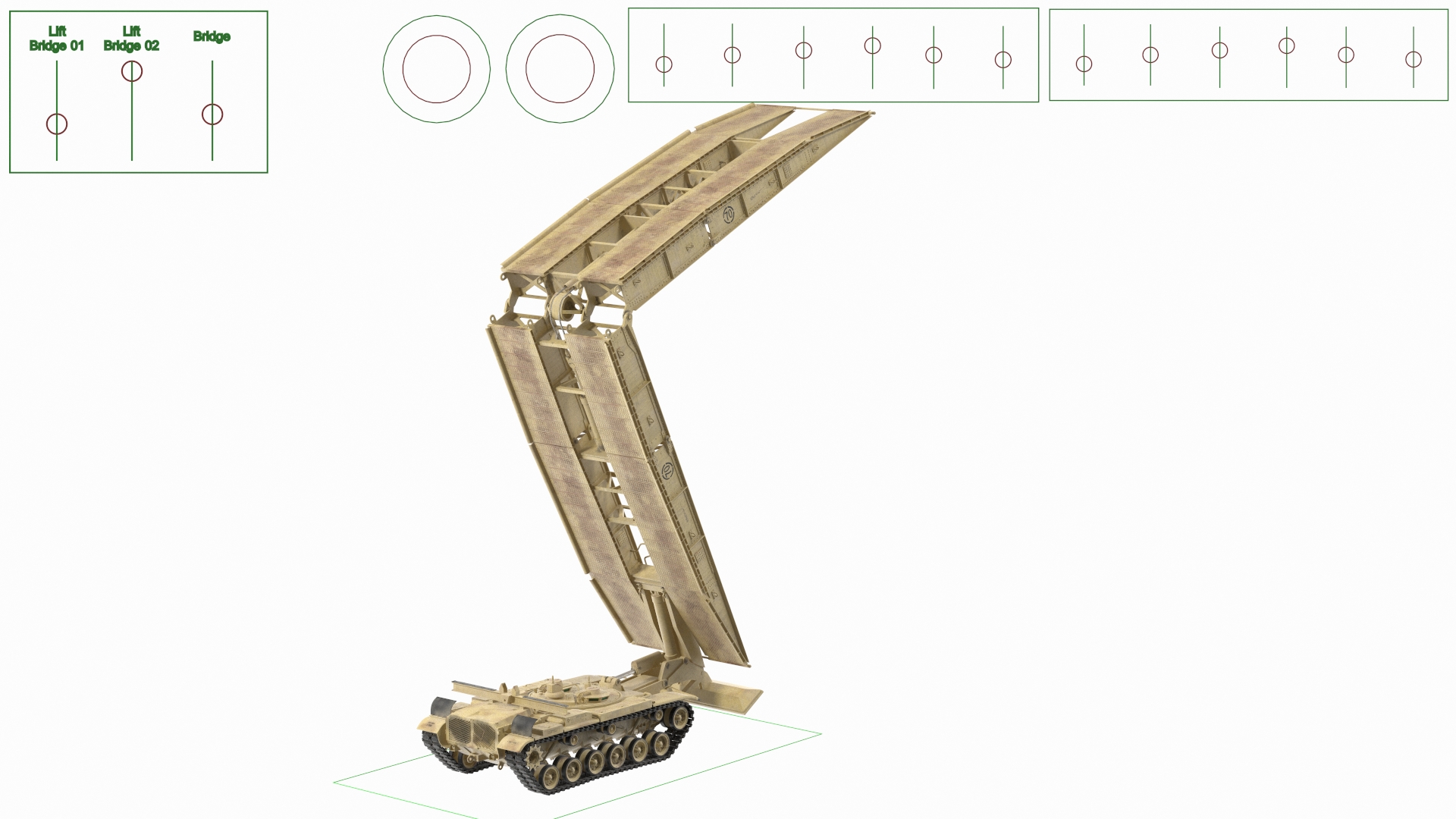 Armored Vehicle Launched Bridge AVLB M60A1 Rigged 3D model