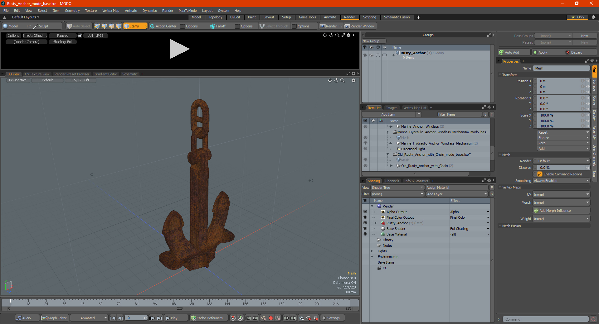 Rusty Anchor 3D