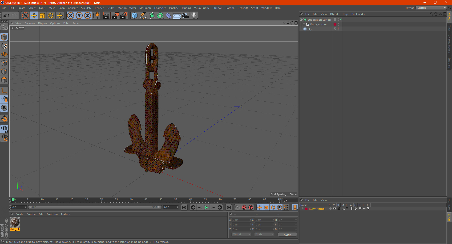 Rusty Anchor 3D