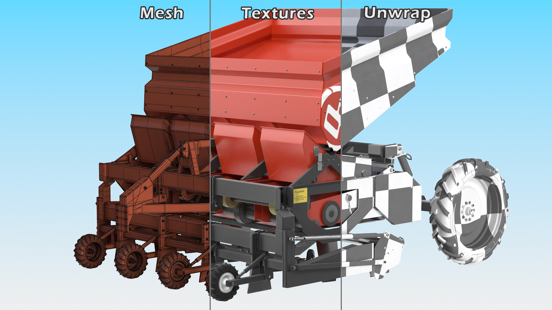 Miedema Structural 4000 Potato Planter Red 3D
