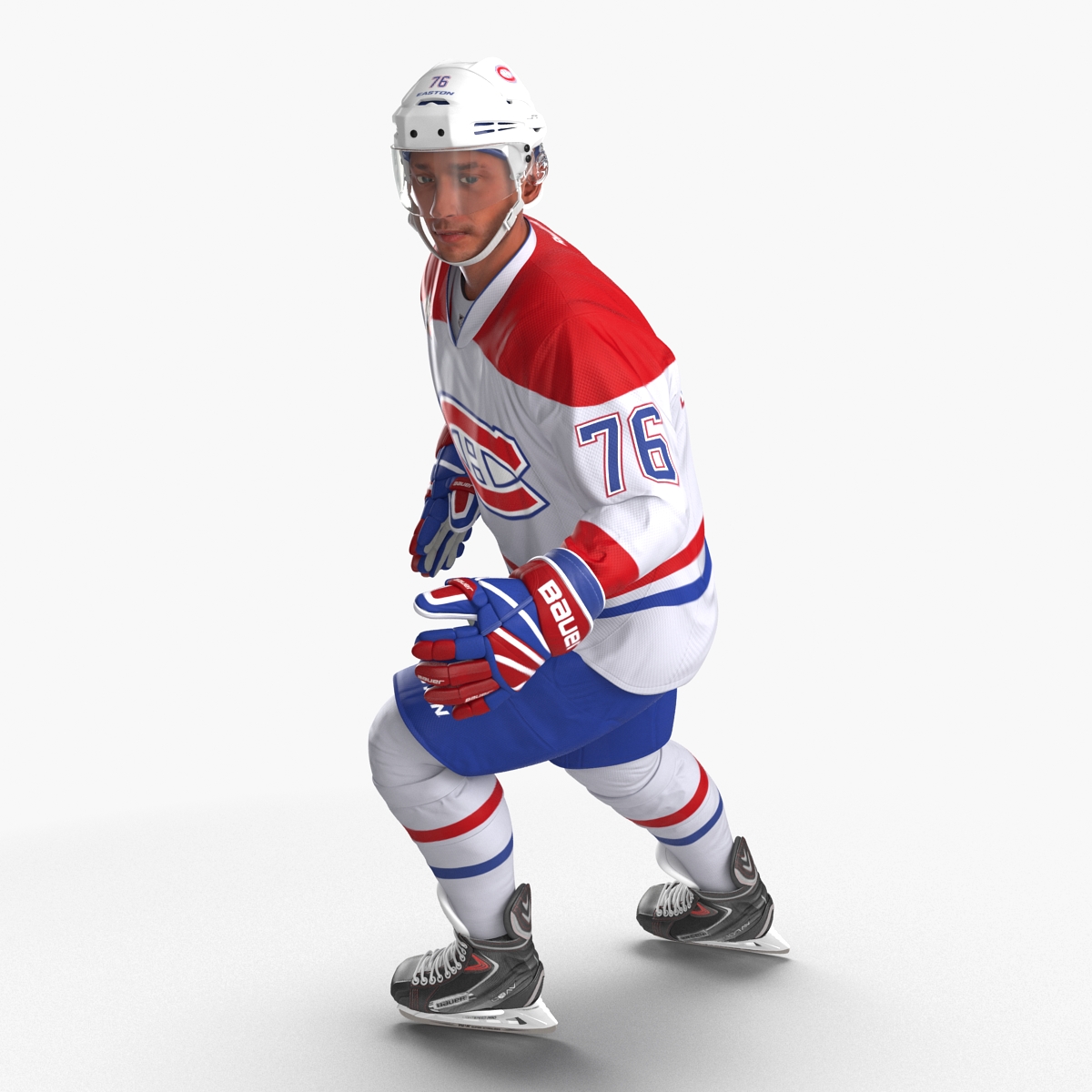 3D Hockey Player Montreal Canadiens Rigged for Maya model