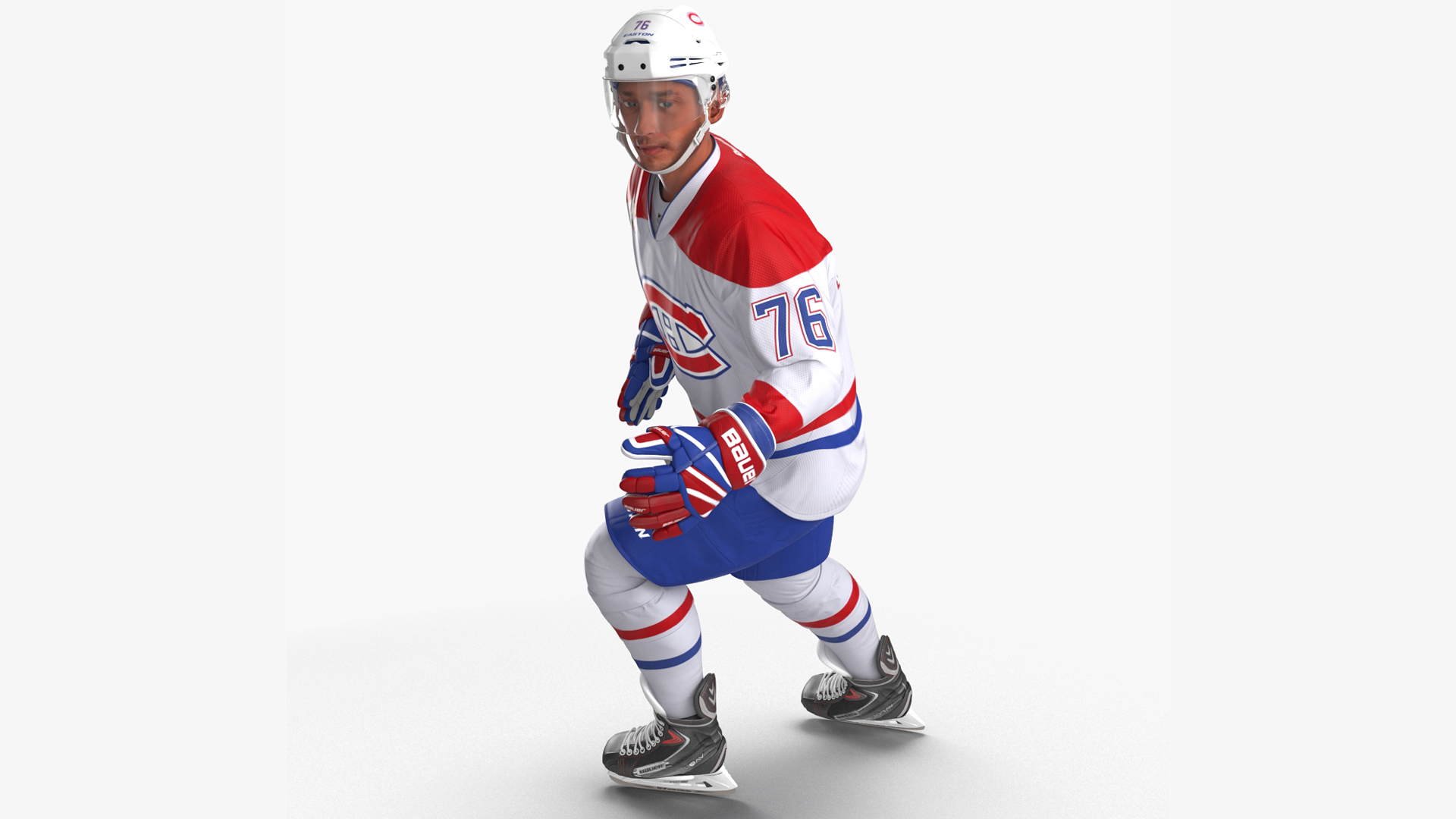 3D Hockey Player Montreal Canadiens Rigged for Maya model