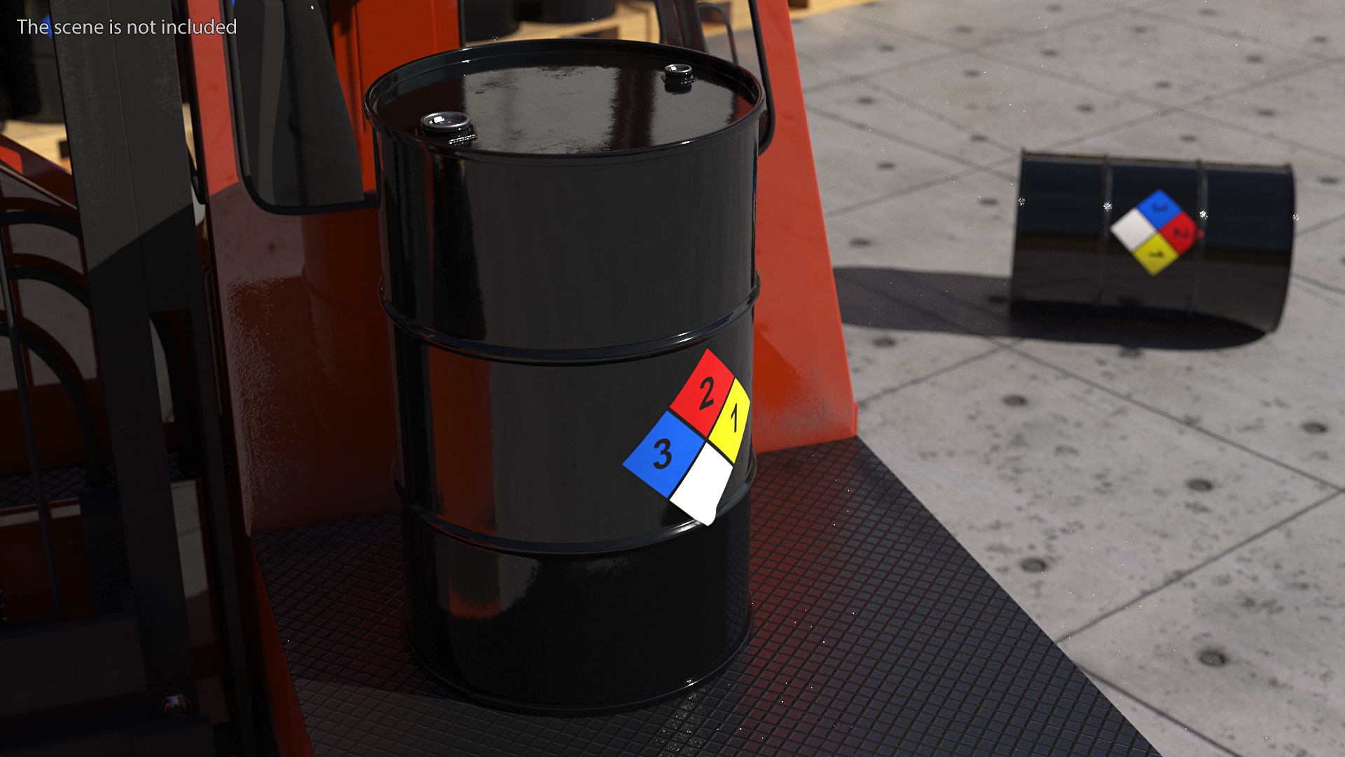 Chemical Barrel with NFPA 704 Diamond 3D
