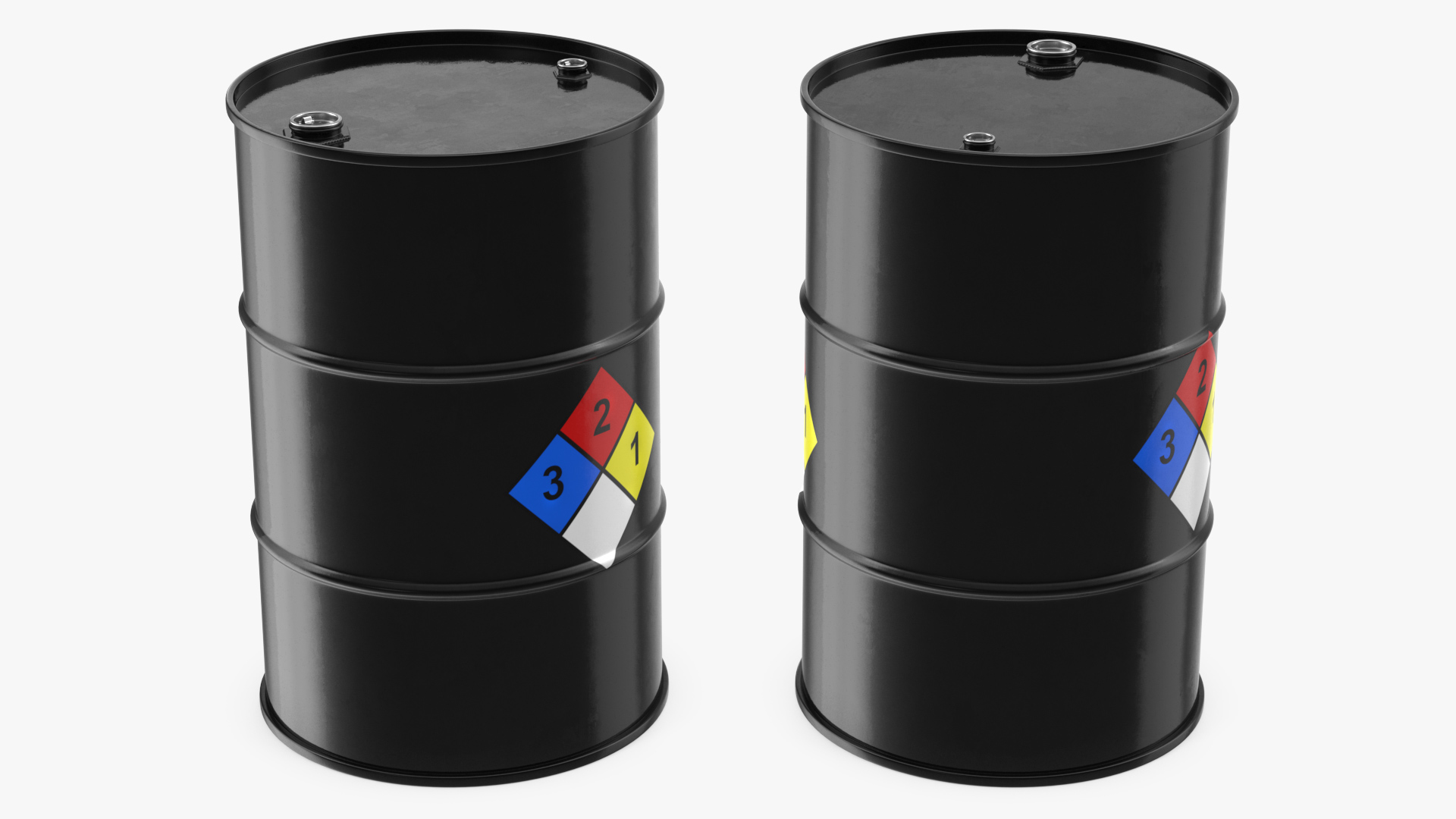 Chemical Barrel with NFPA 704 Diamond 3D