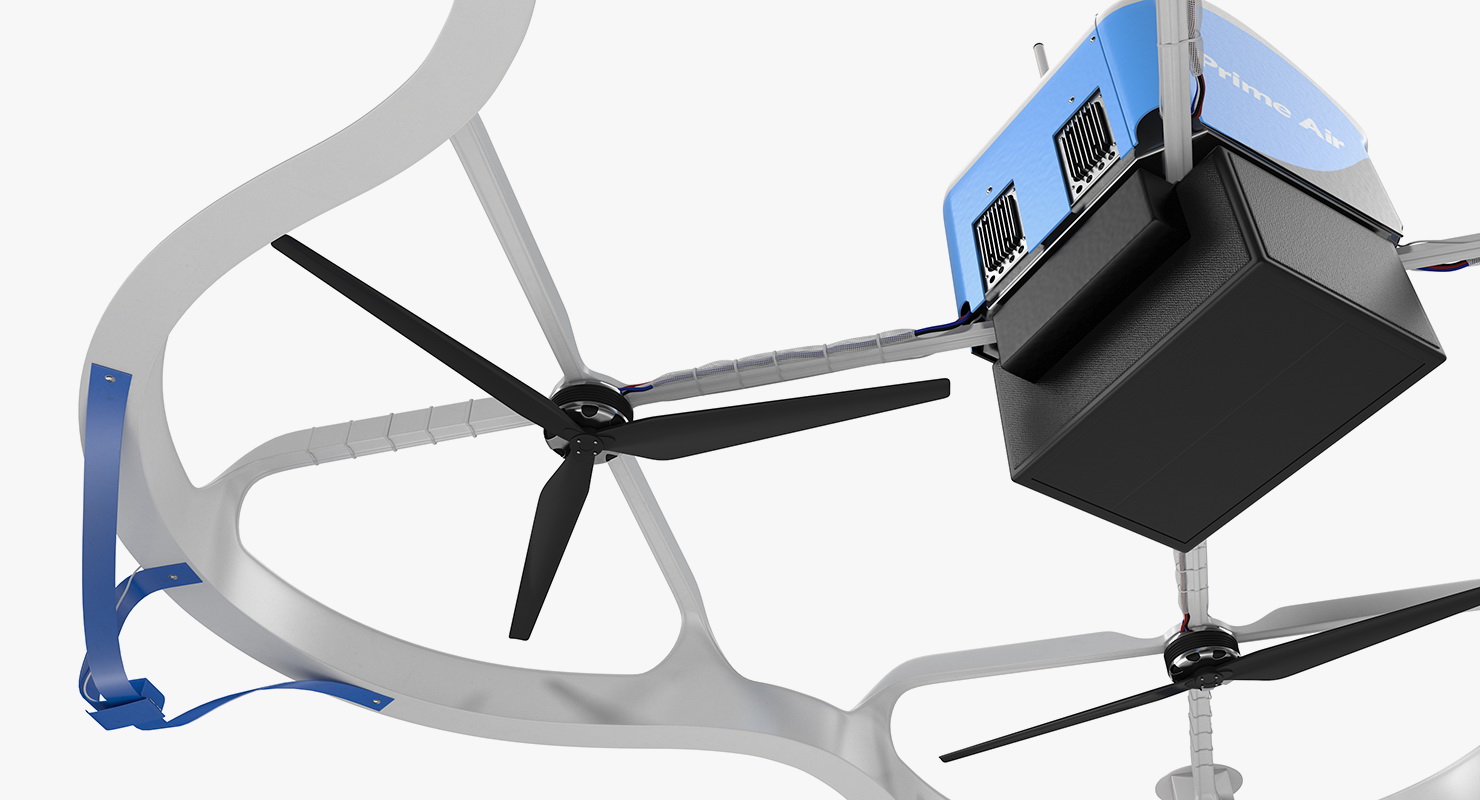 Amazon Prime Air Delivery Drone with Package 3D model