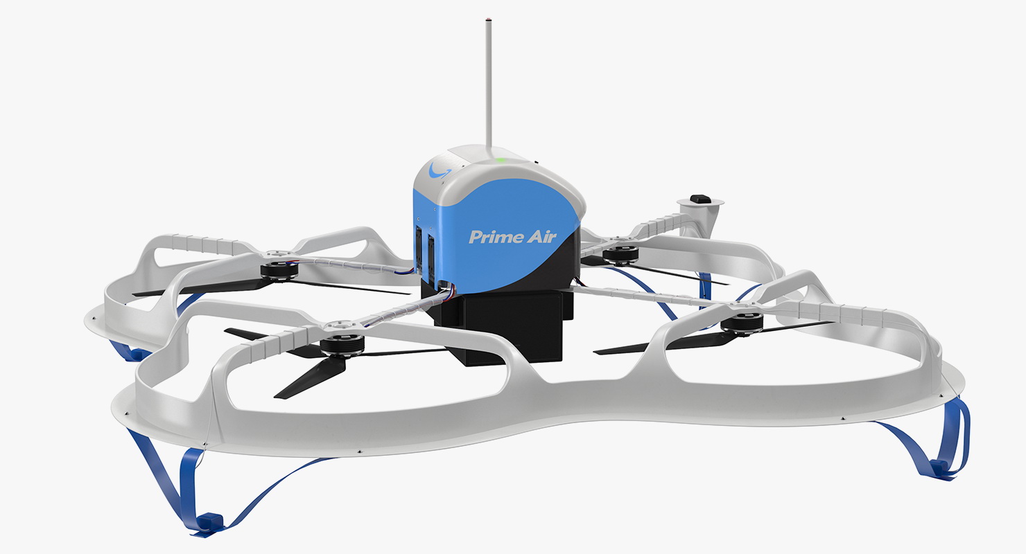 Amazon Prime Air Delivery Drone with Package 3D model