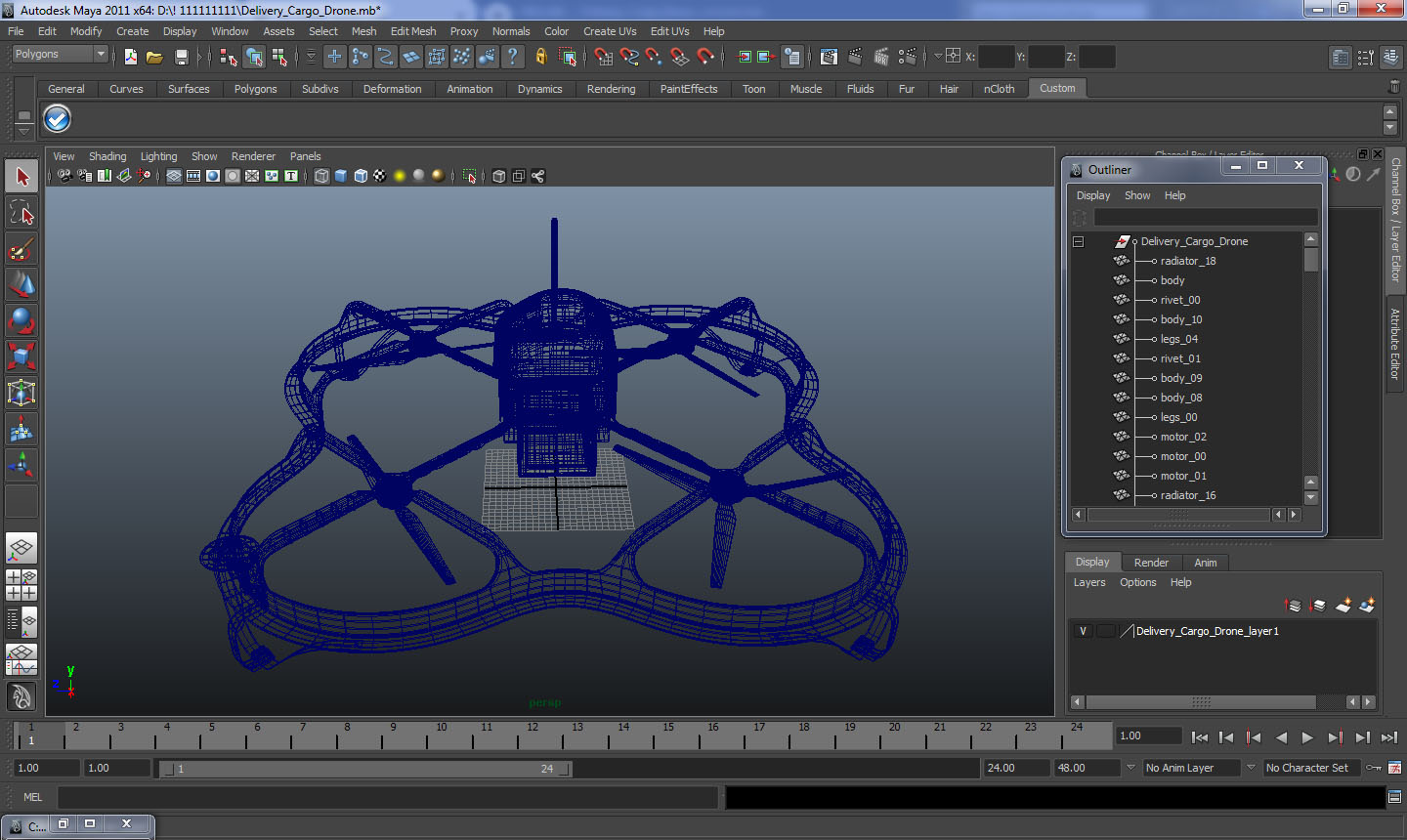 Amazon Prime Air Delivery Drone with Package 3D model