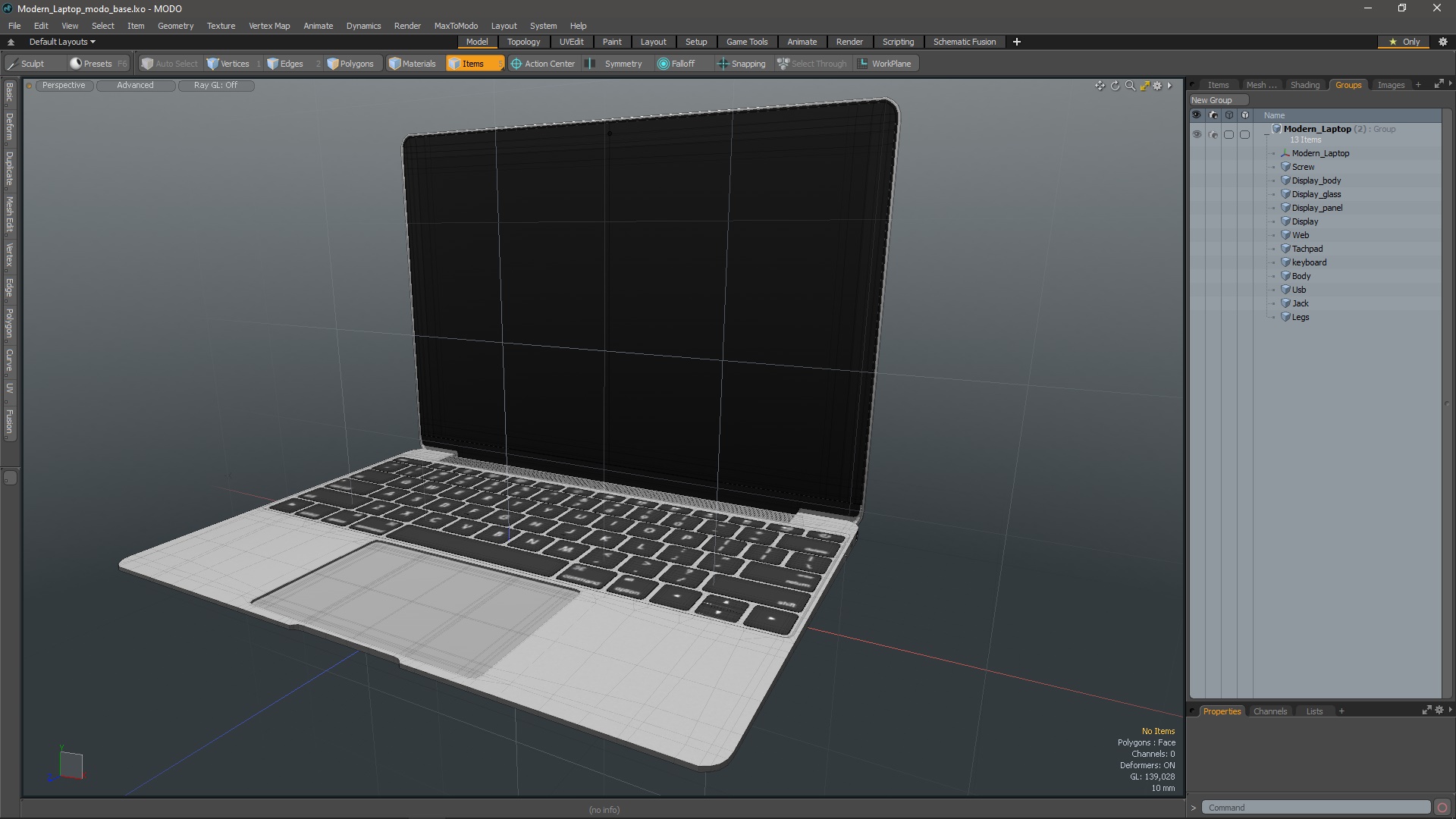 3D Modern Laptop model
