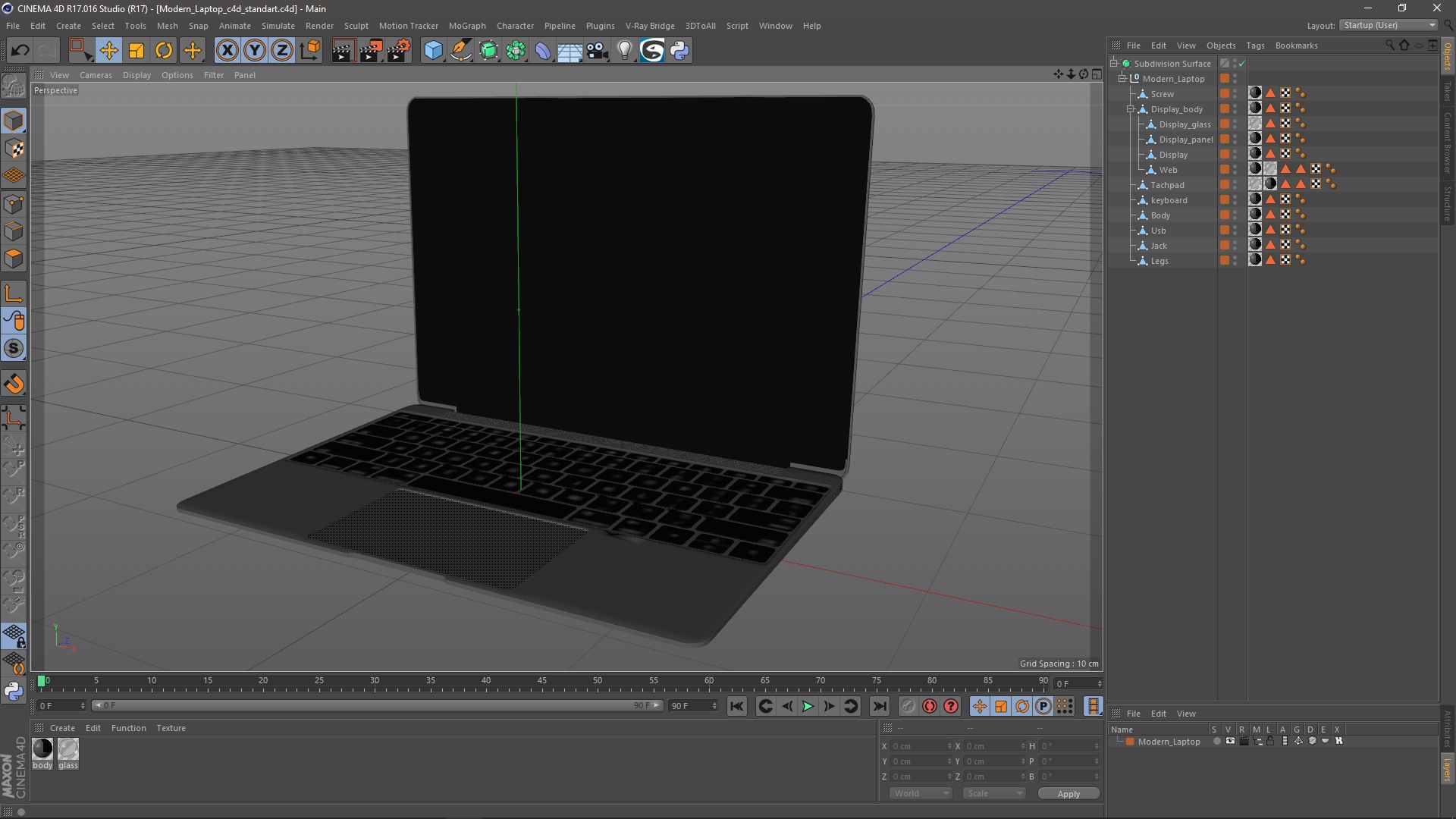 3D Modern Laptop model
