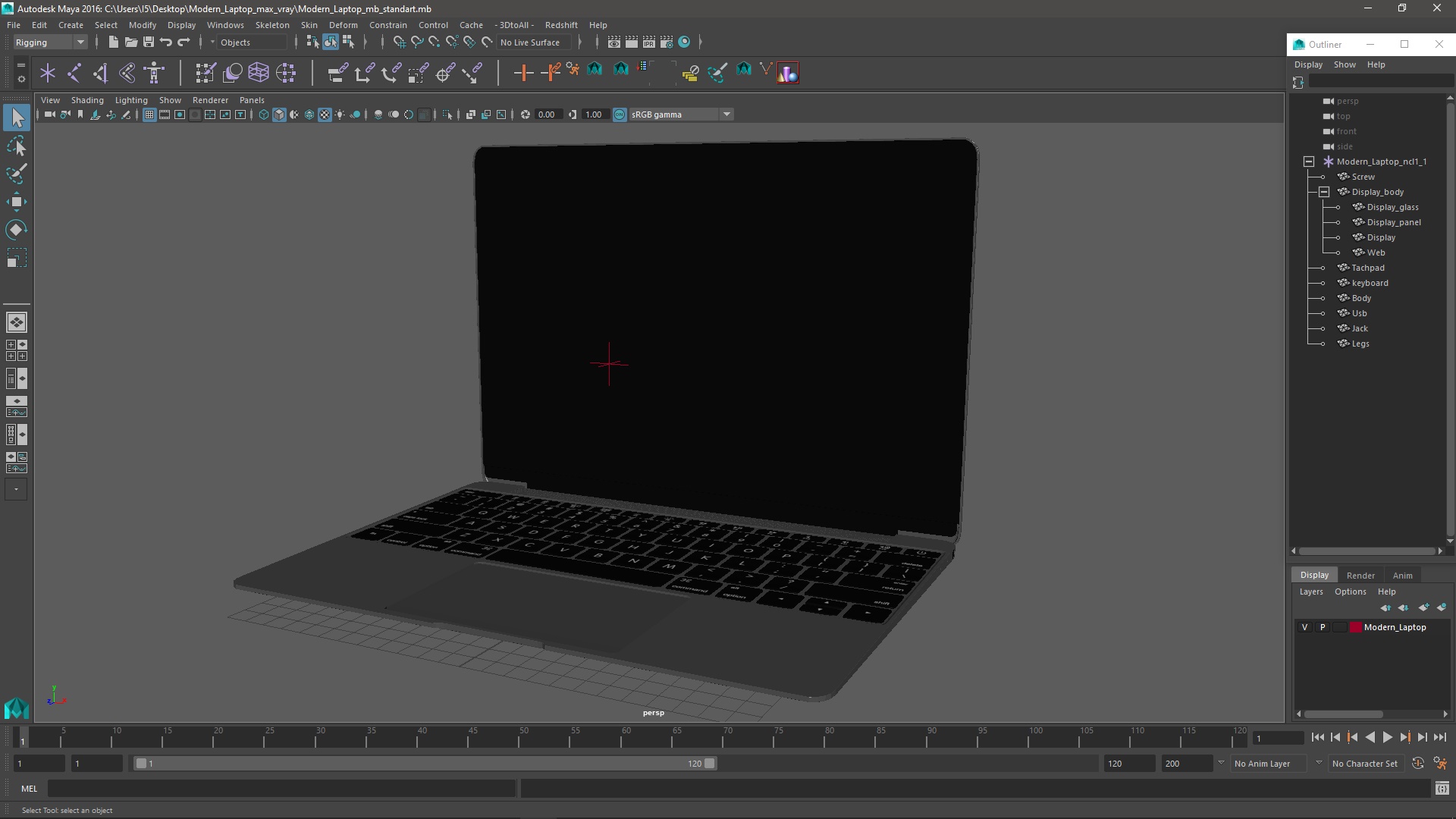 3D Modern Laptop model