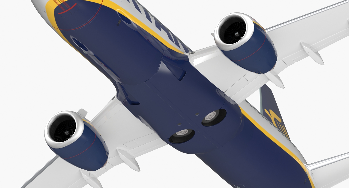 3D Boeing 737 800 with Interior Ryanair Rigged model