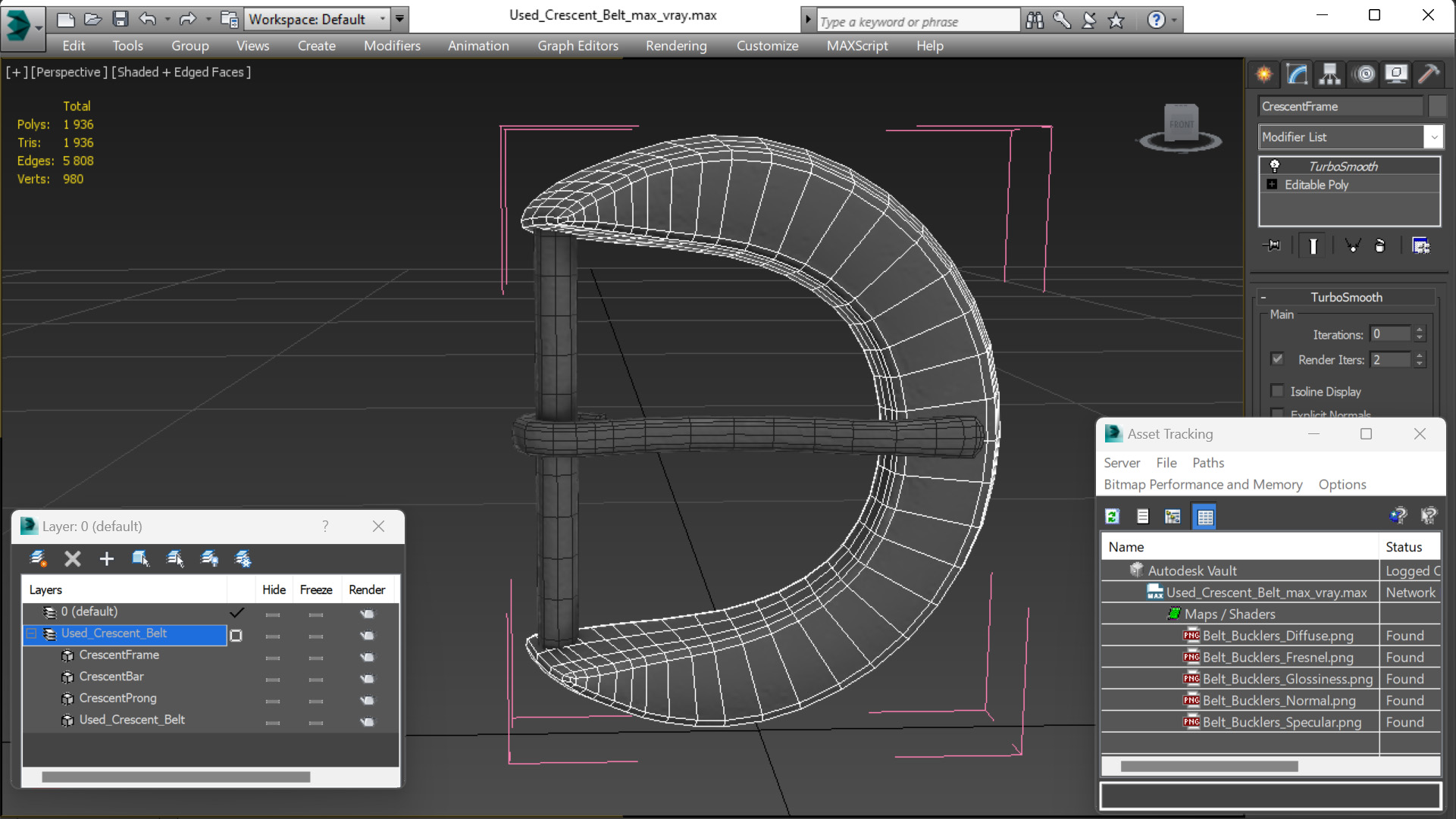 3D Used Crescent Belt model