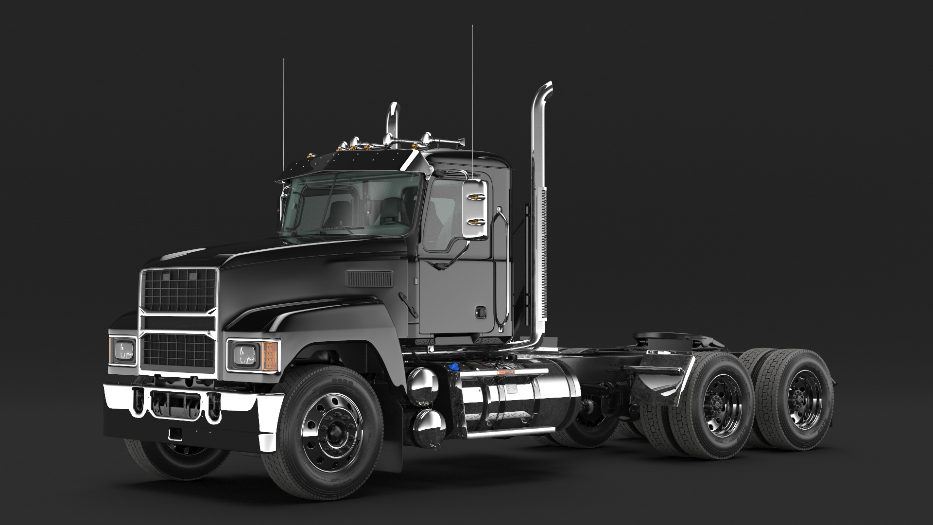 3D model 2025 Straight Truck Black
