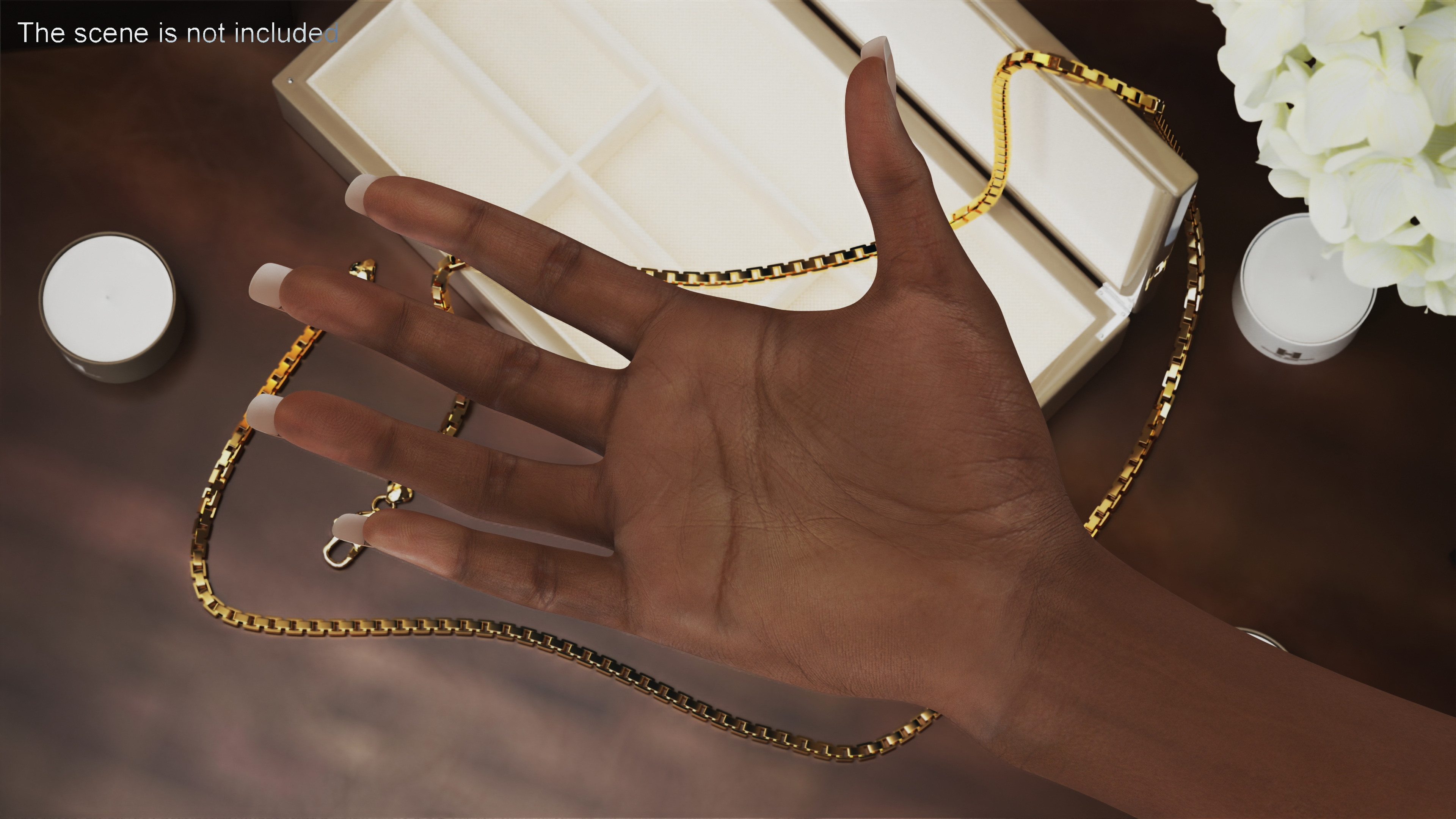3D model Brown Skinned Female Hand Base Pose
