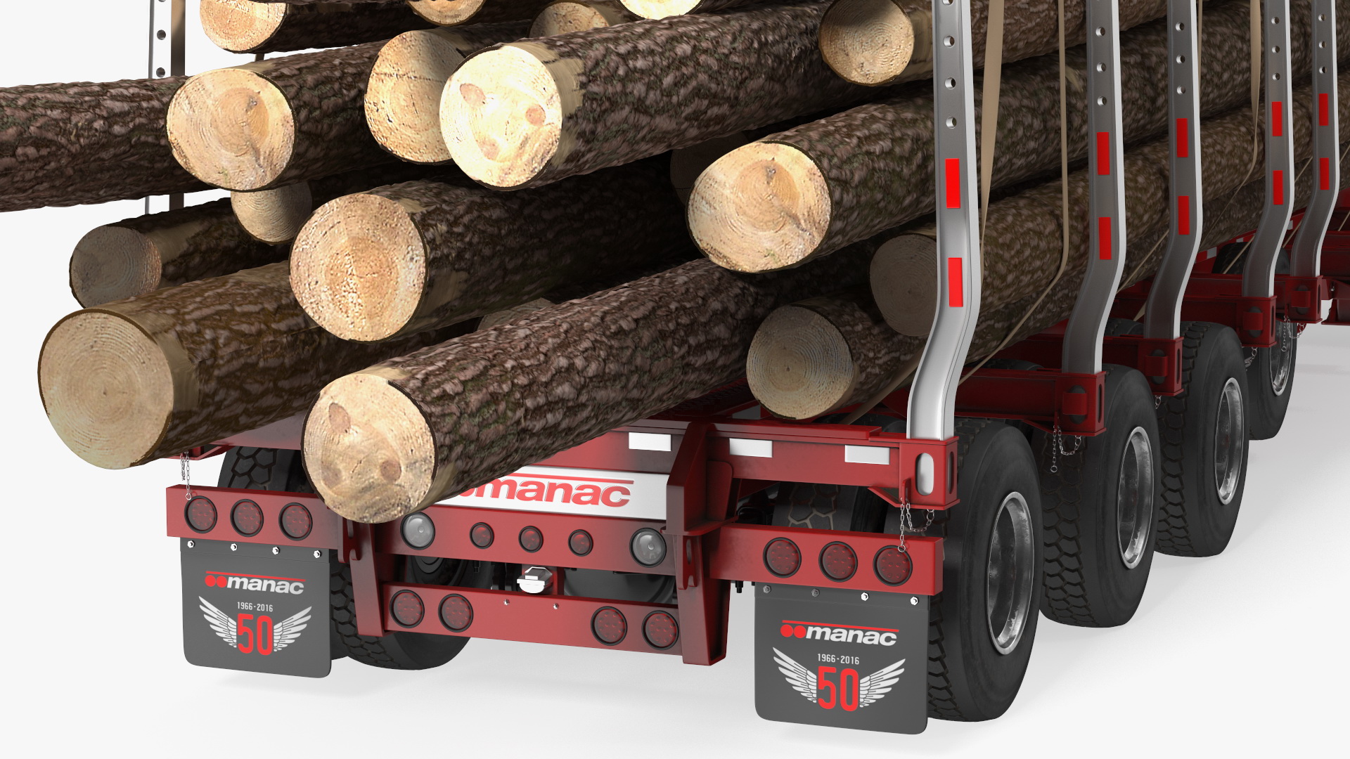 3D model Volvo VNL 860 Truck with Logging Trailer