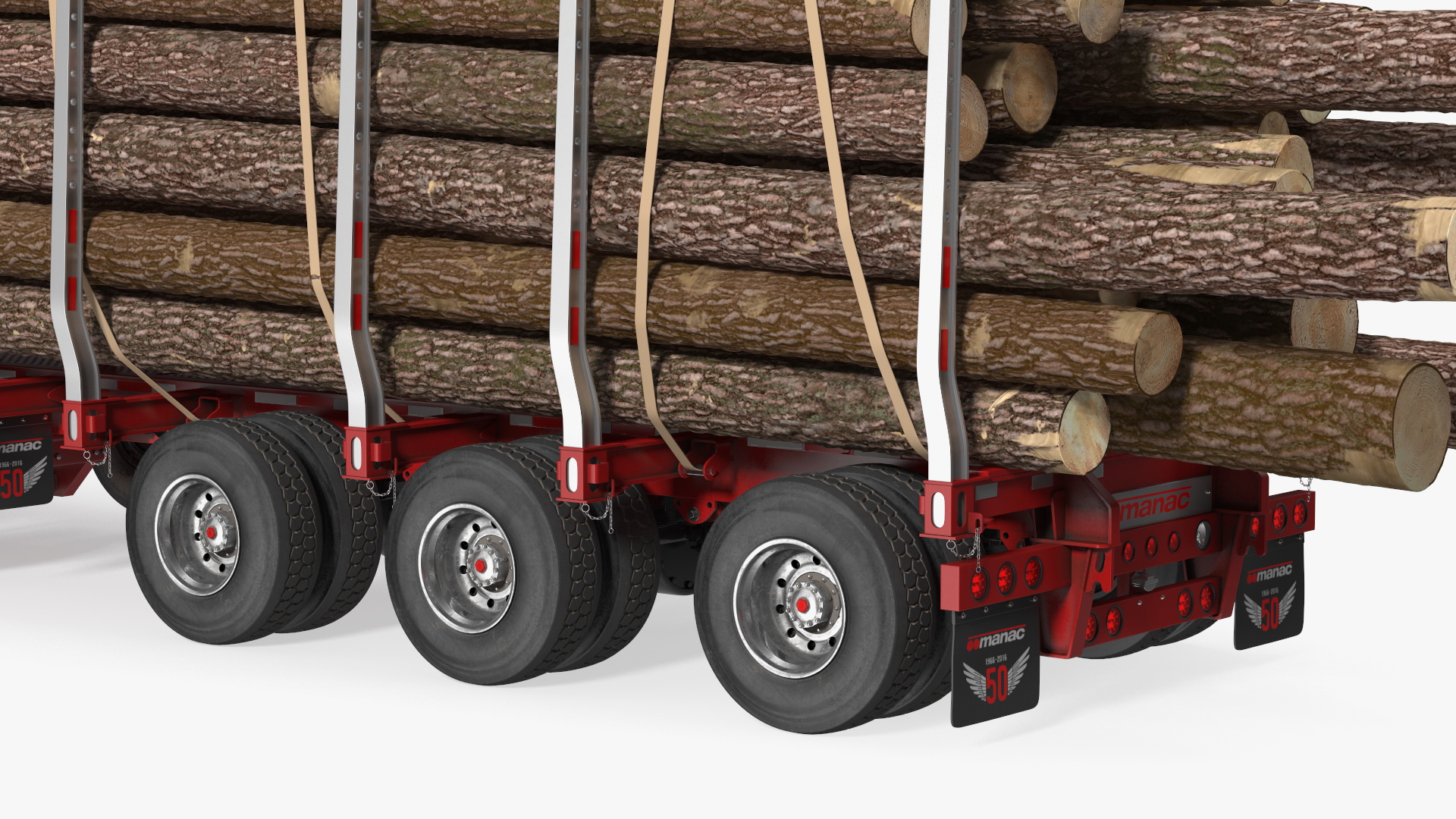 3D model Volvo VNL 860 Truck with Logging Trailer