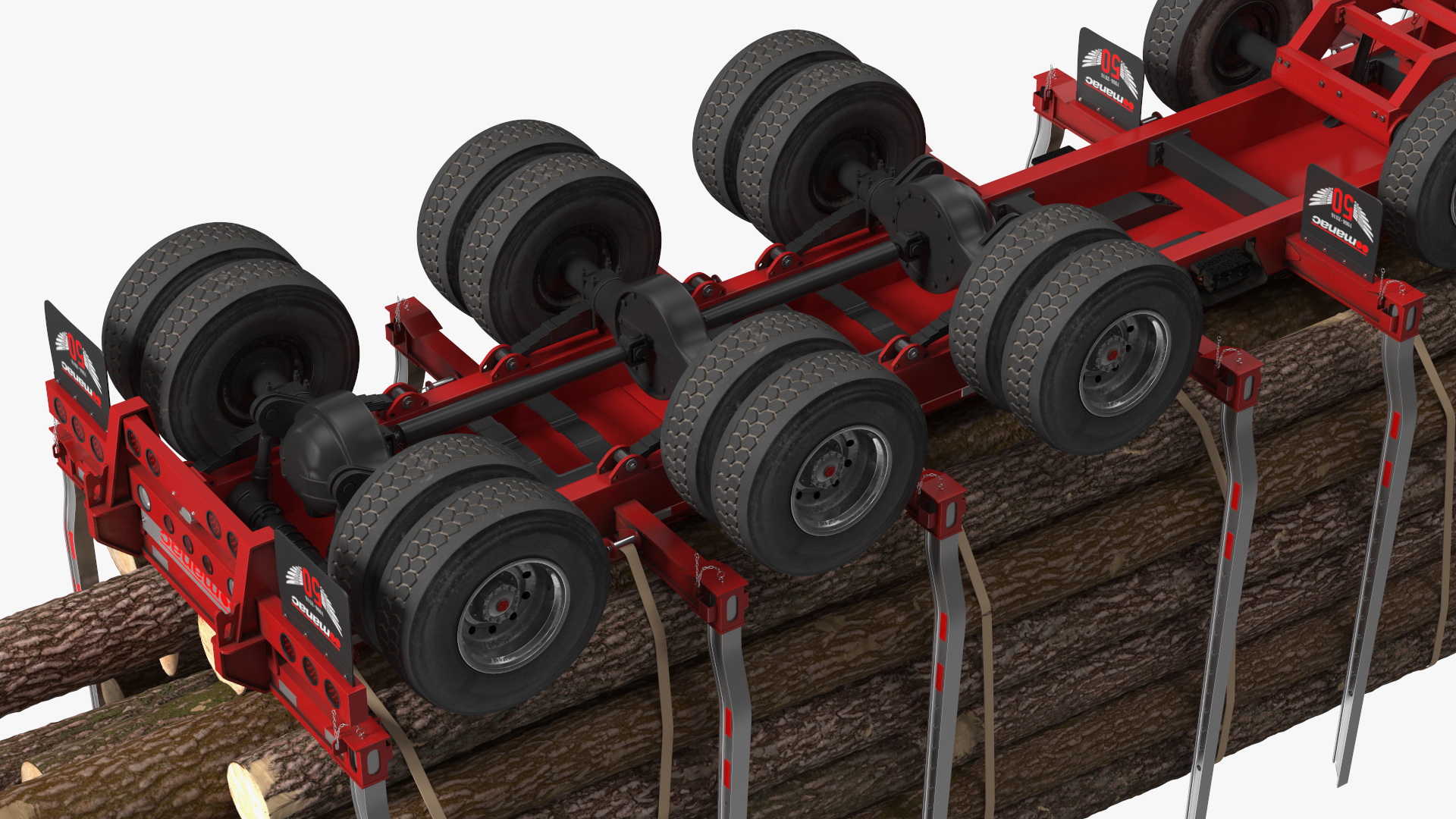 3D model Volvo VNL 860 Truck with Logging Trailer