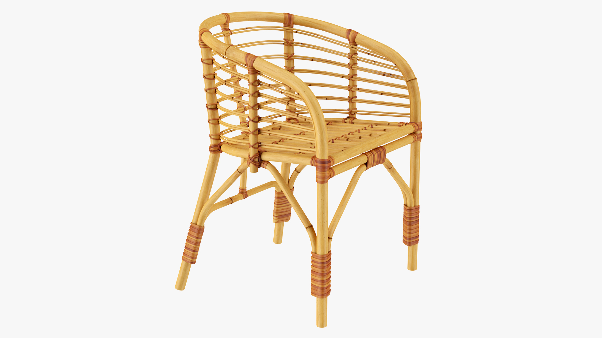 3D model Bamboo Chair with Armrest