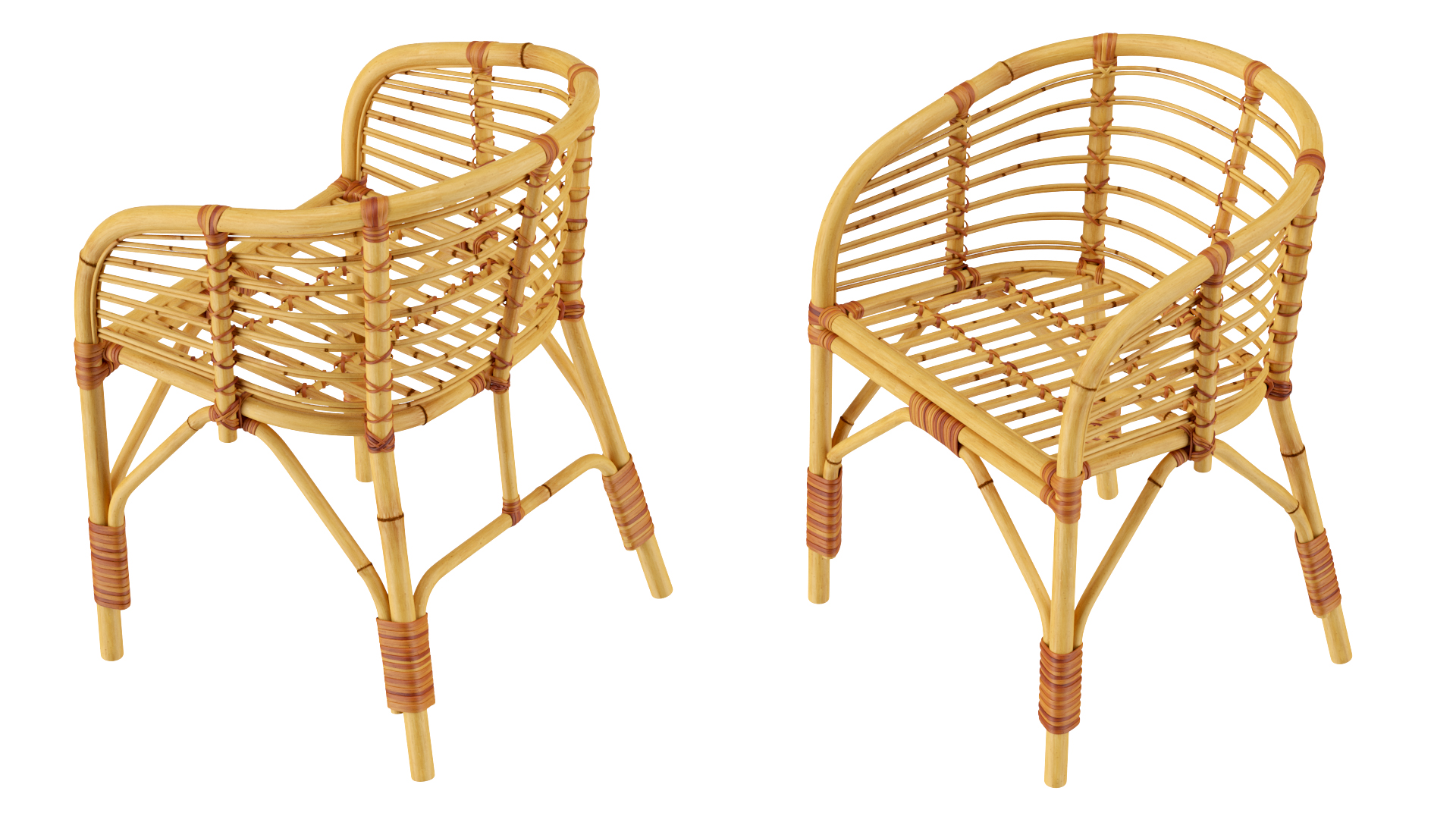 3D model Bamboo Chair with Armrest